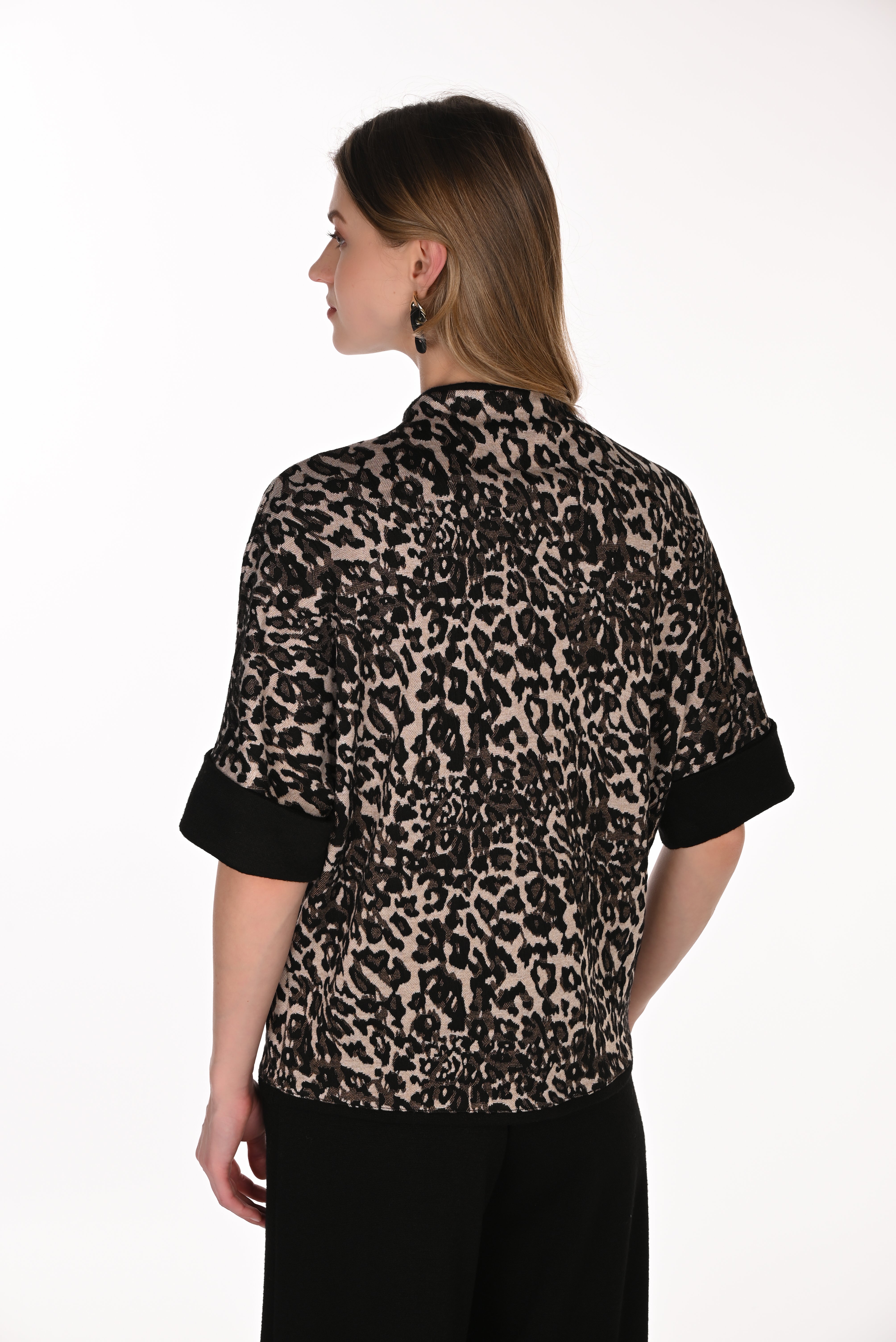 Animal Print Knit Top