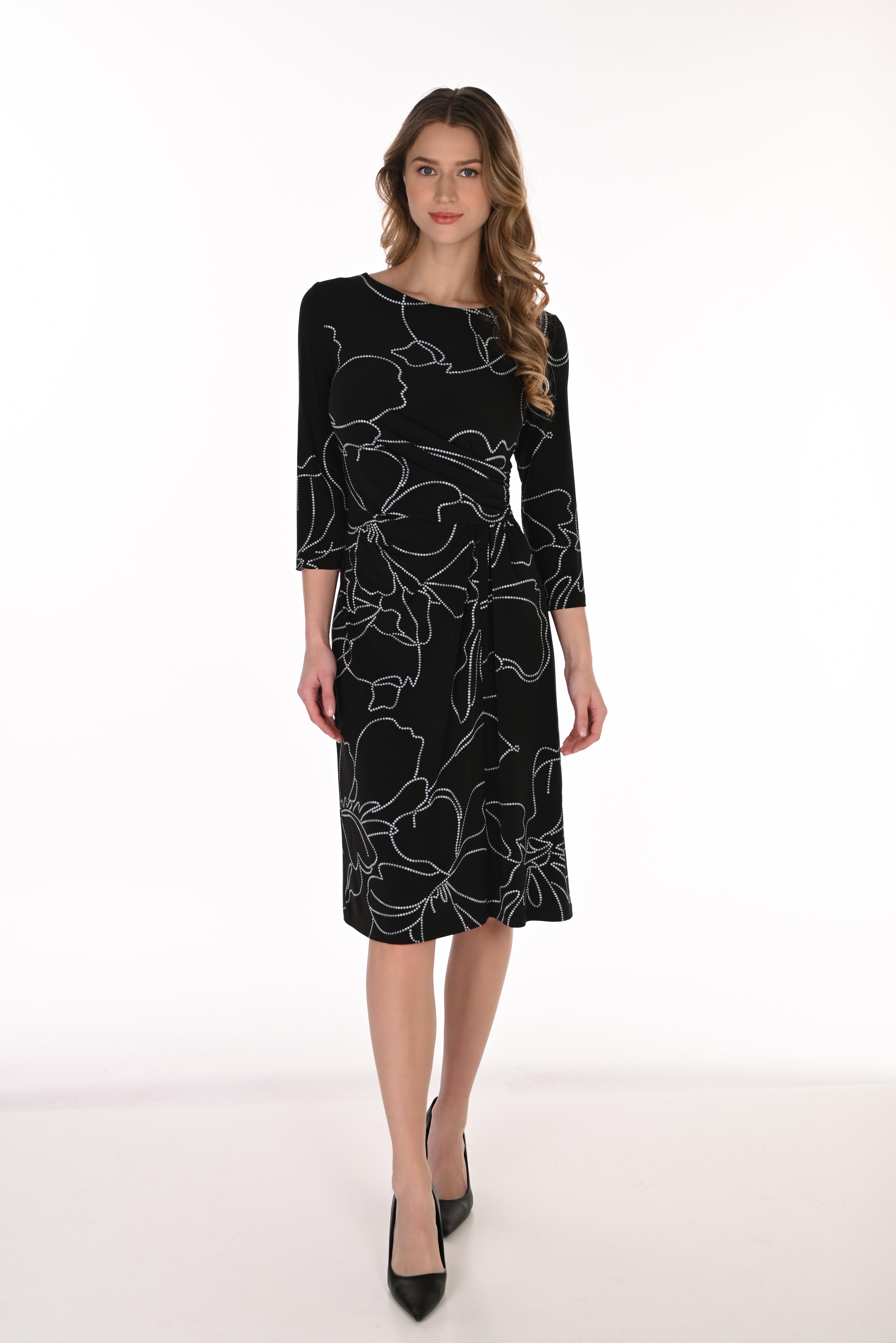 Abstract Print Jersey Dress