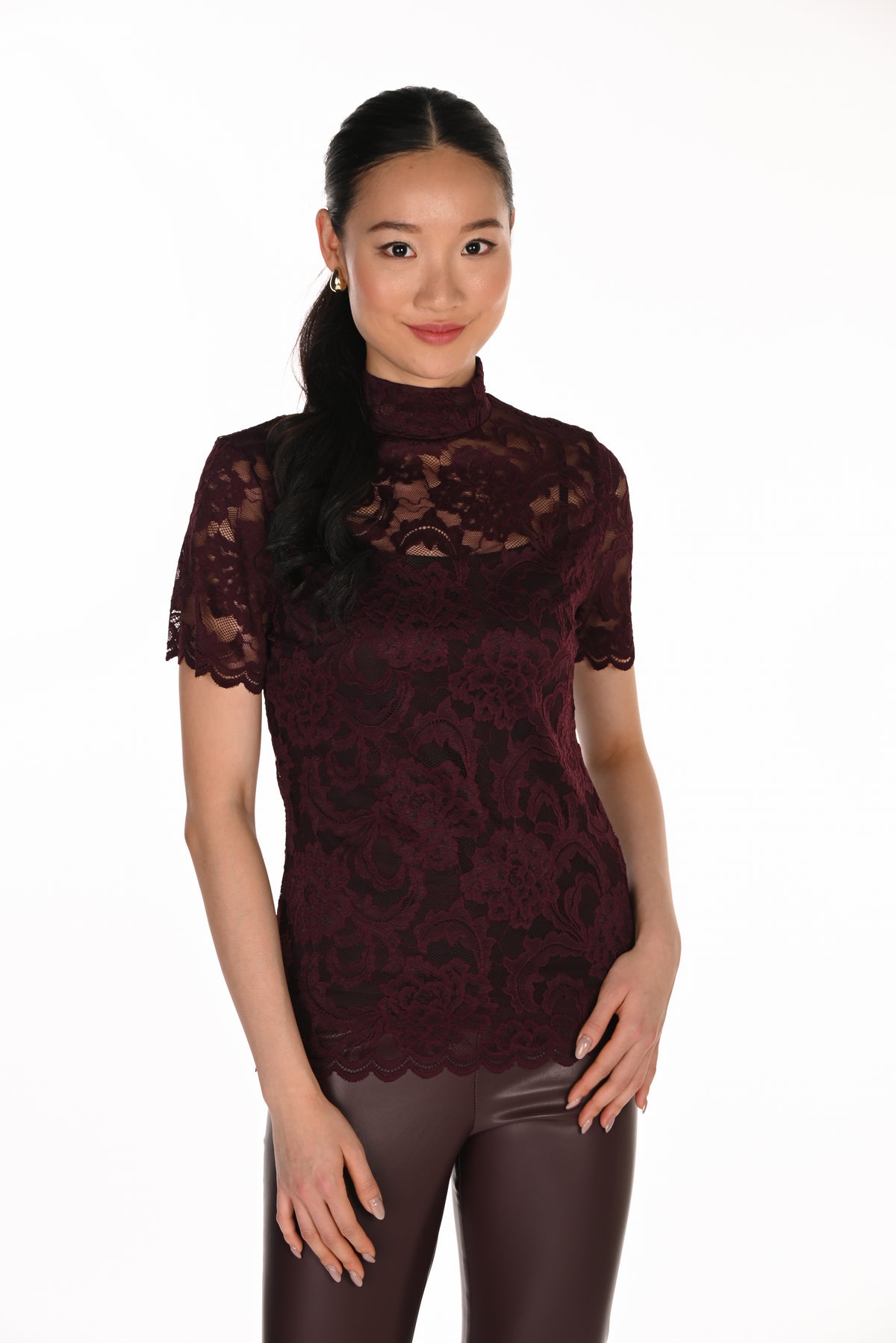Lace Mock Neck Top
