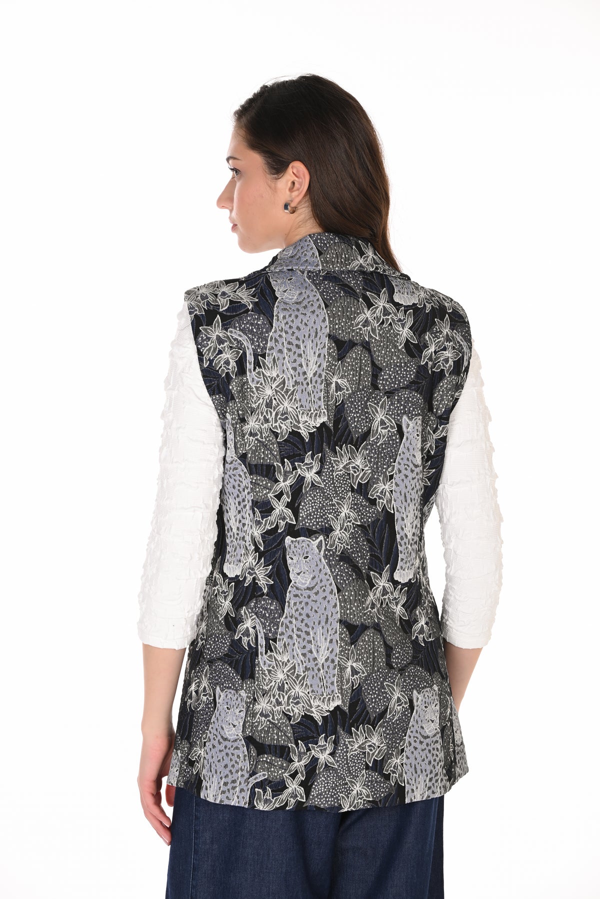 Jacquard Notch Collar Vest
