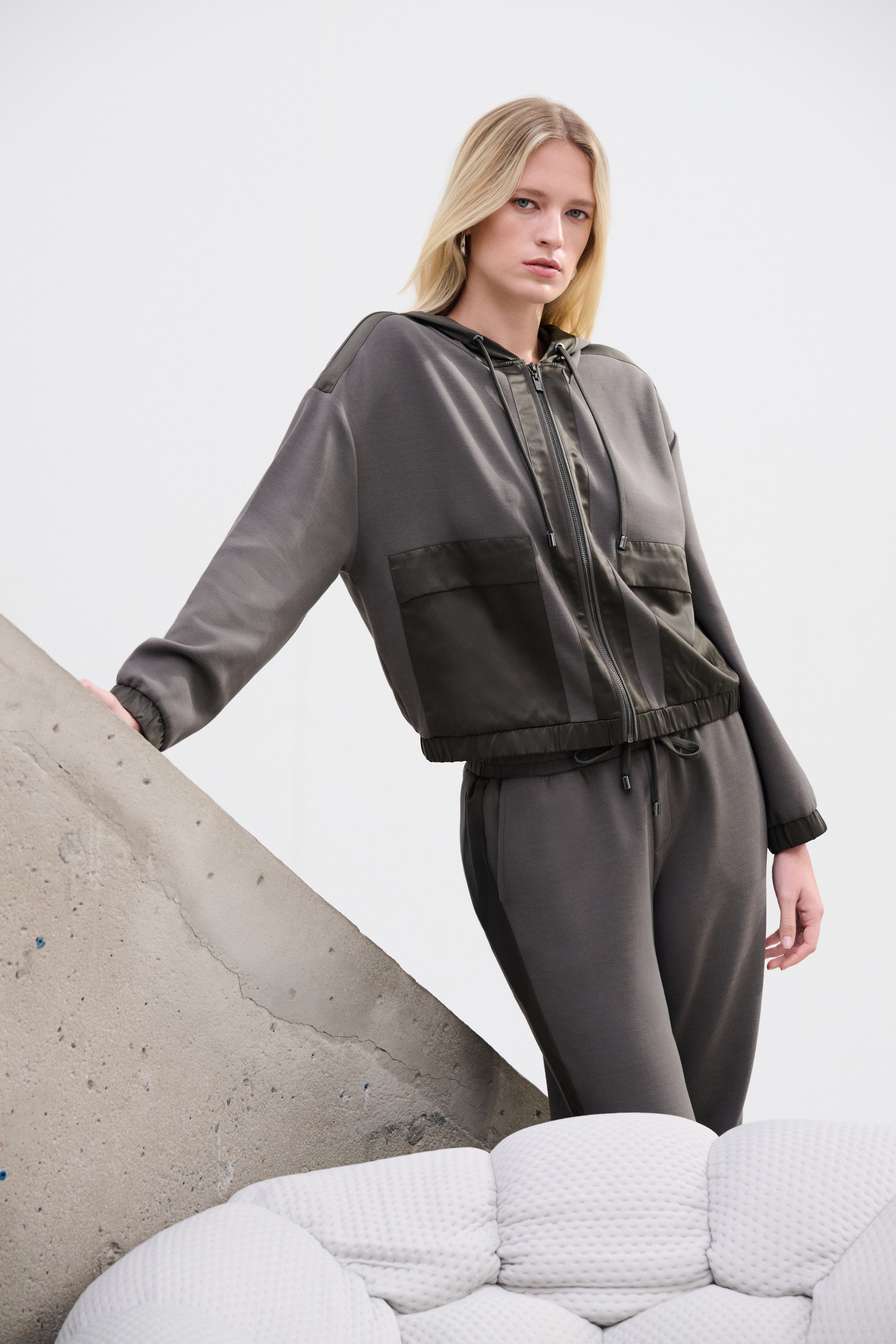 Zip Front Hooded Jacket