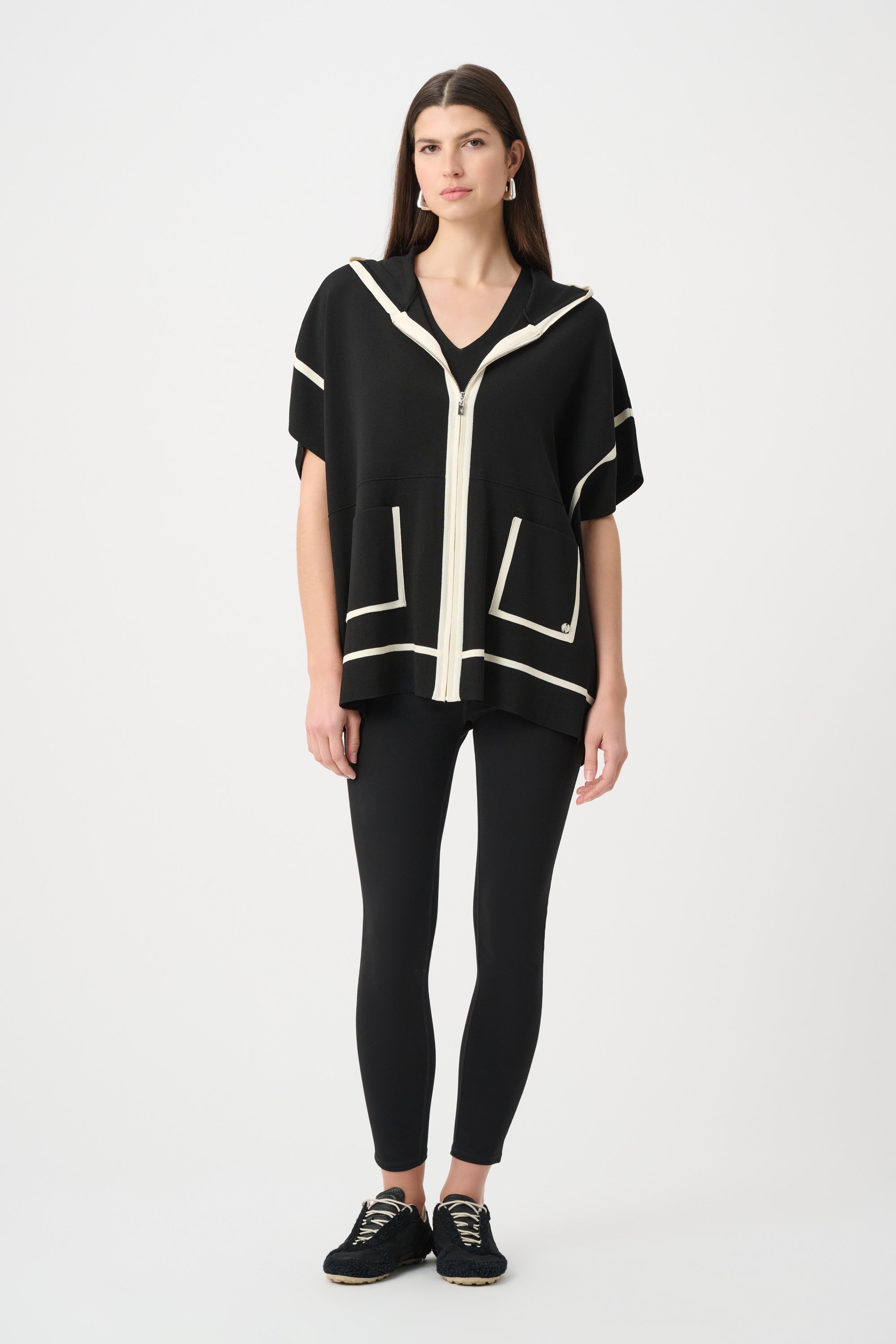 Zip Front Hood Knit Jacket