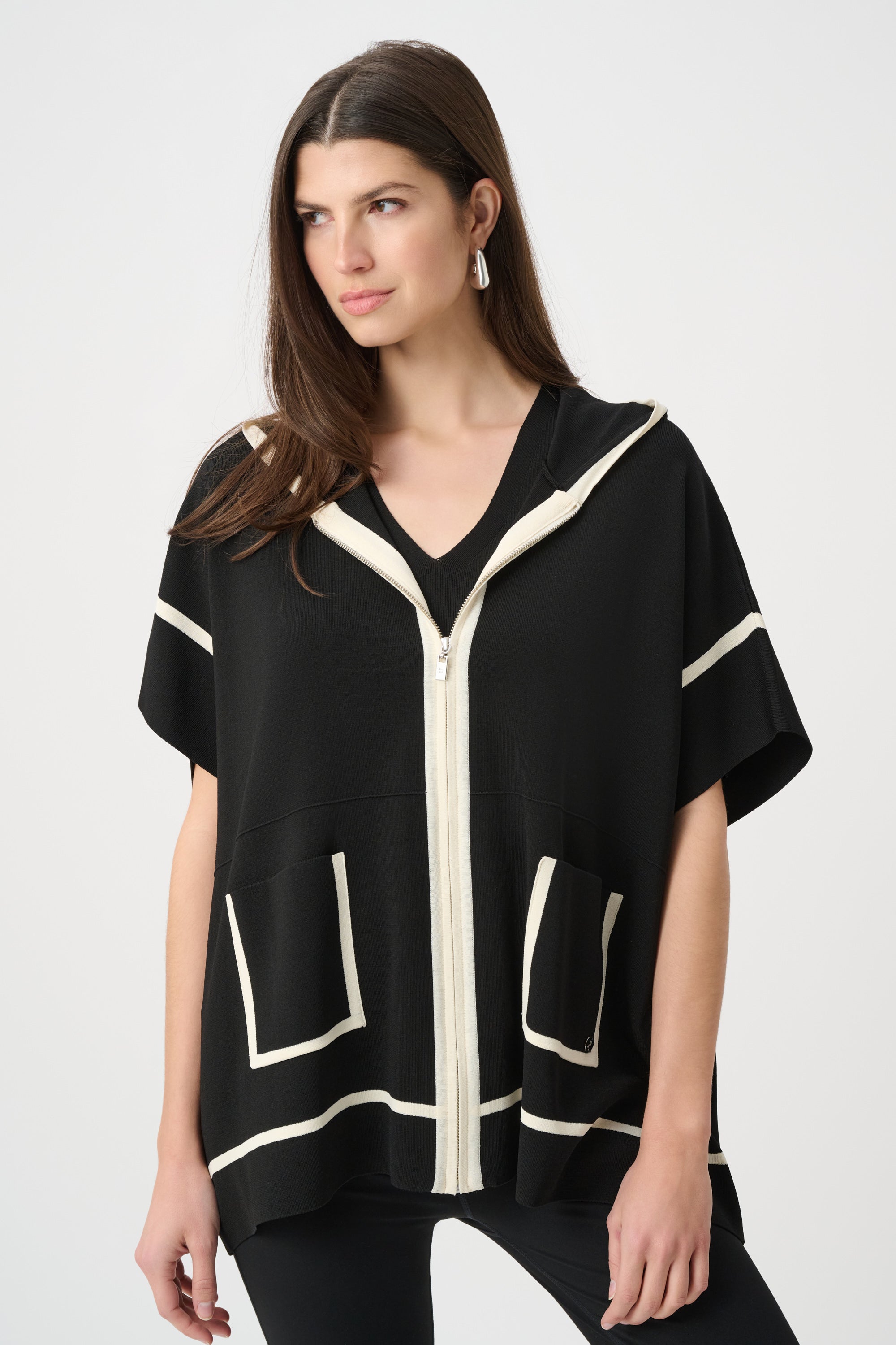 Zip Front Hood Knit Jacket