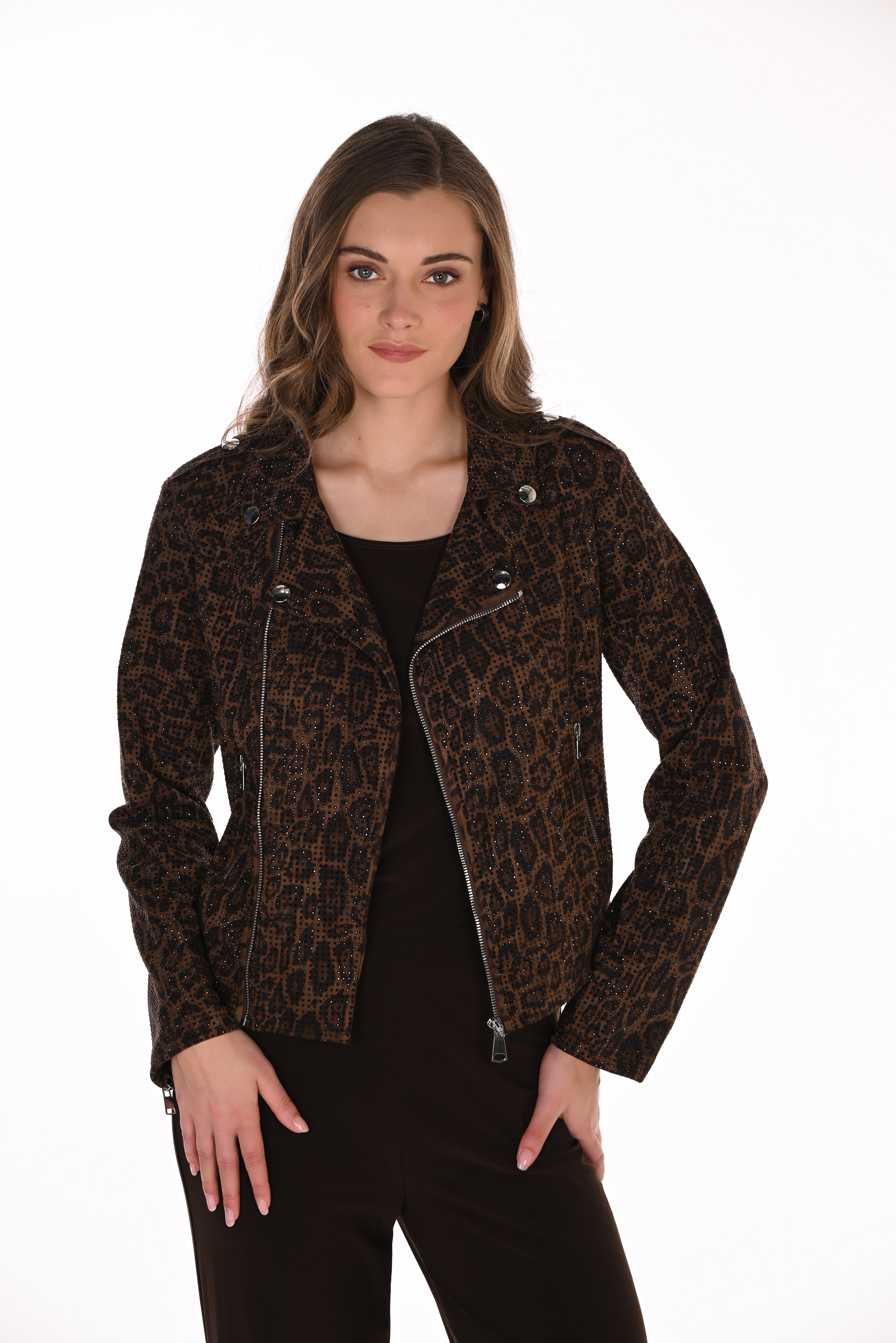 Animal Print Moto Jacket