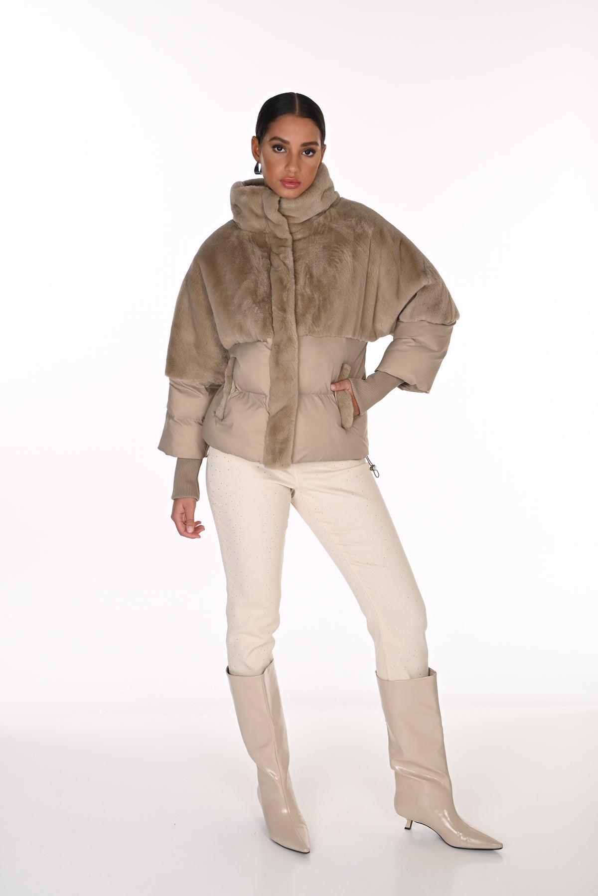 Faux Fur Trim Puff Jacket