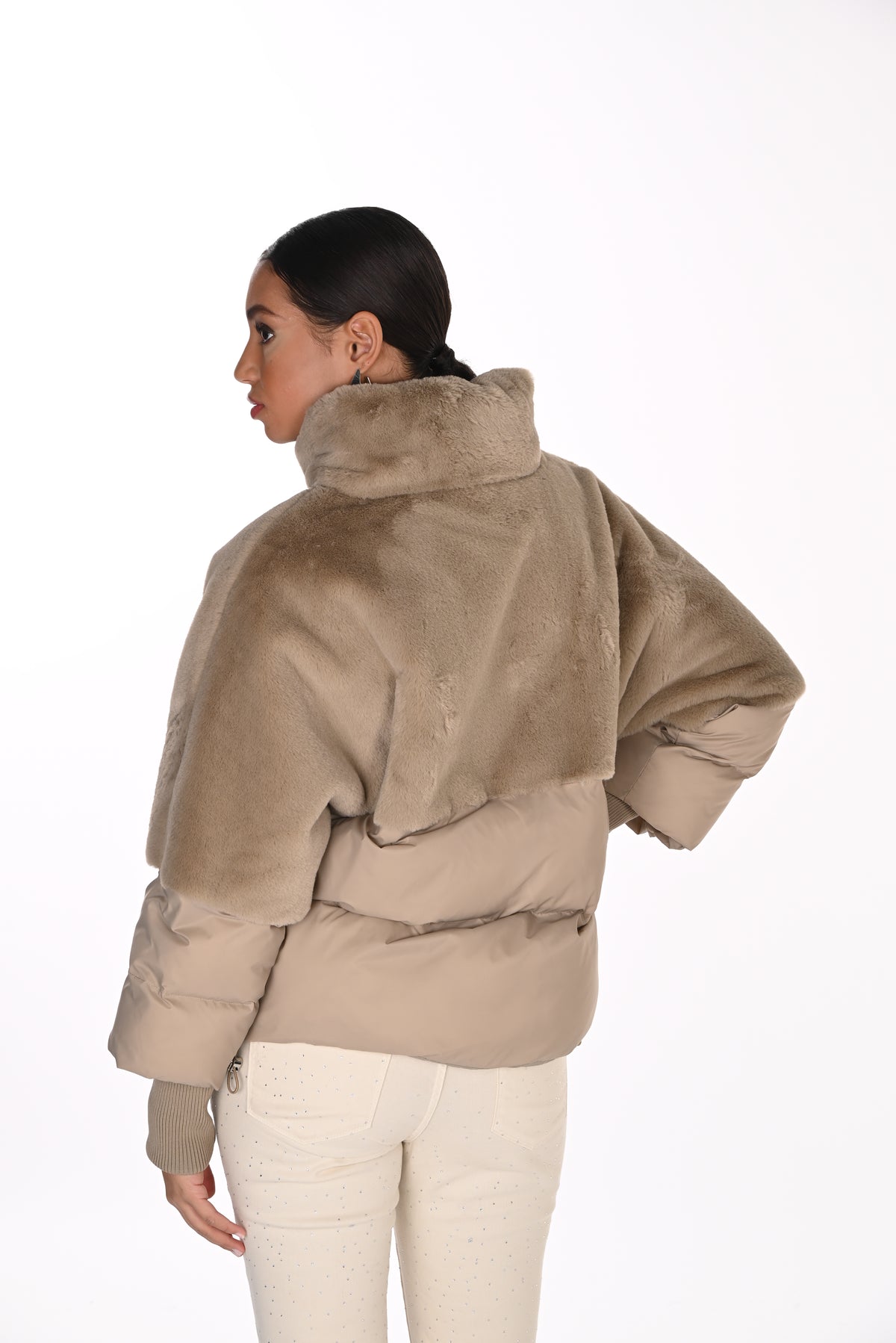 Faux Fur Trim Puff Jacket
