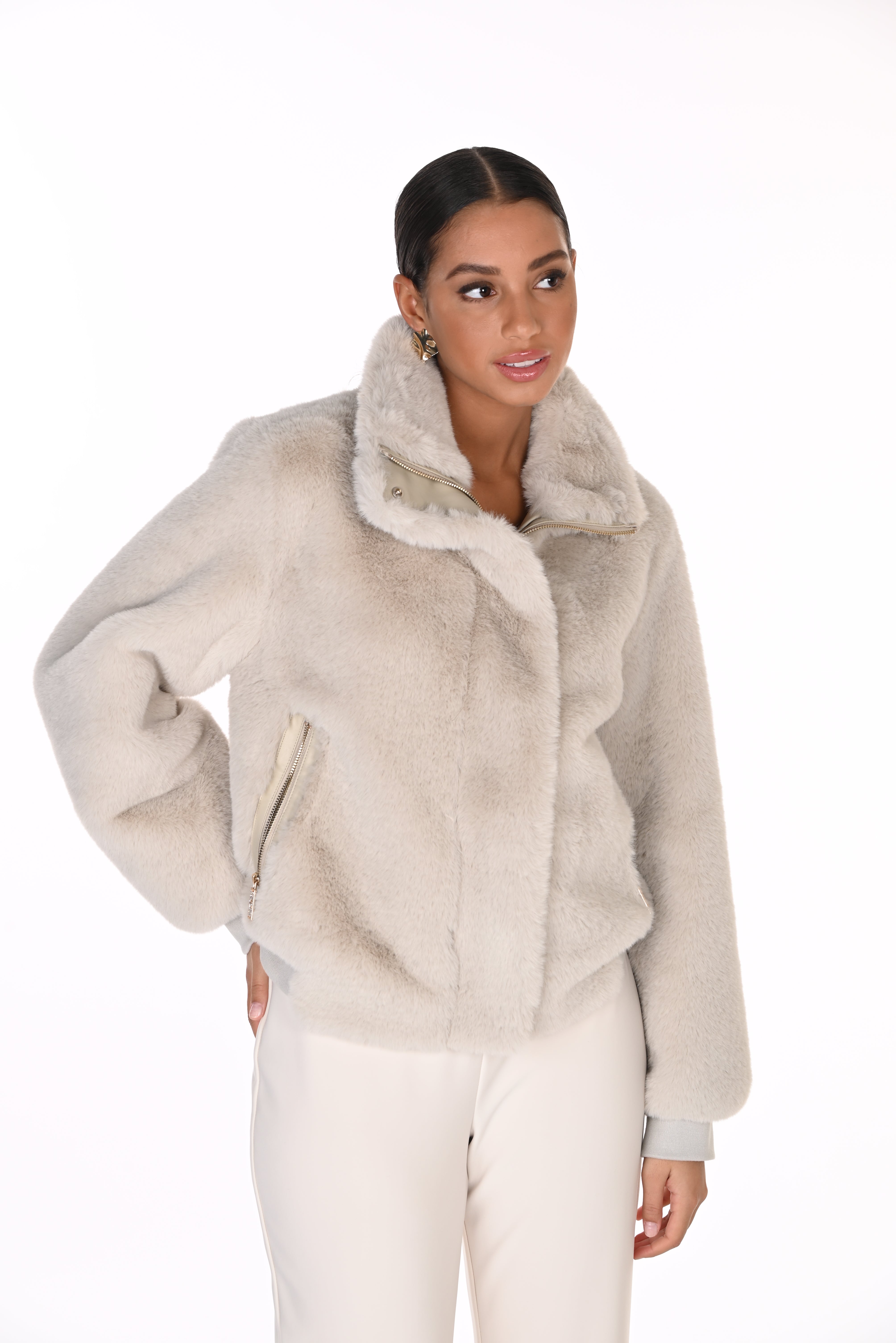 Faux Fur Bomber Jacket