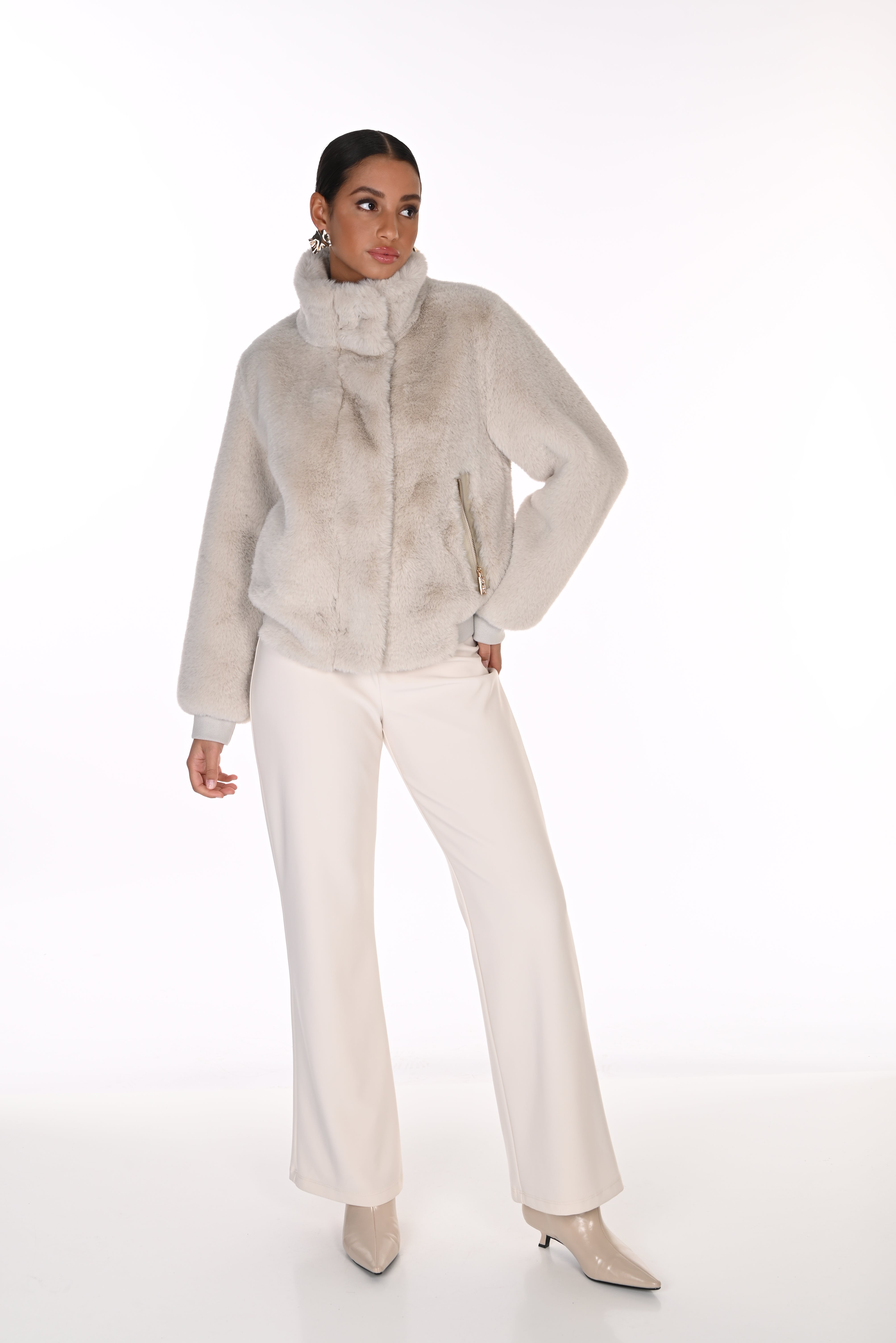 Faux Fur Bomber Jacket