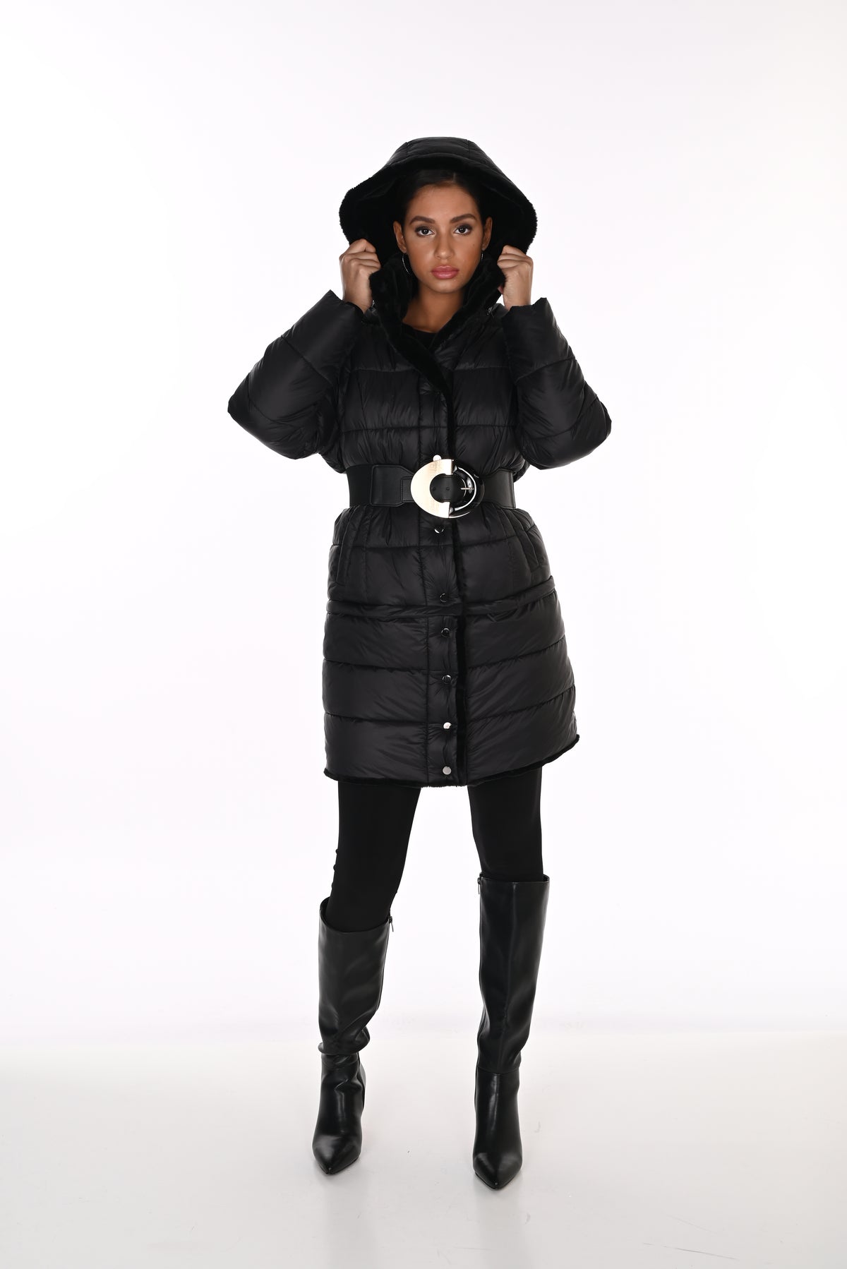 Reversible Multi Wear Faux Fur Puffer Coat