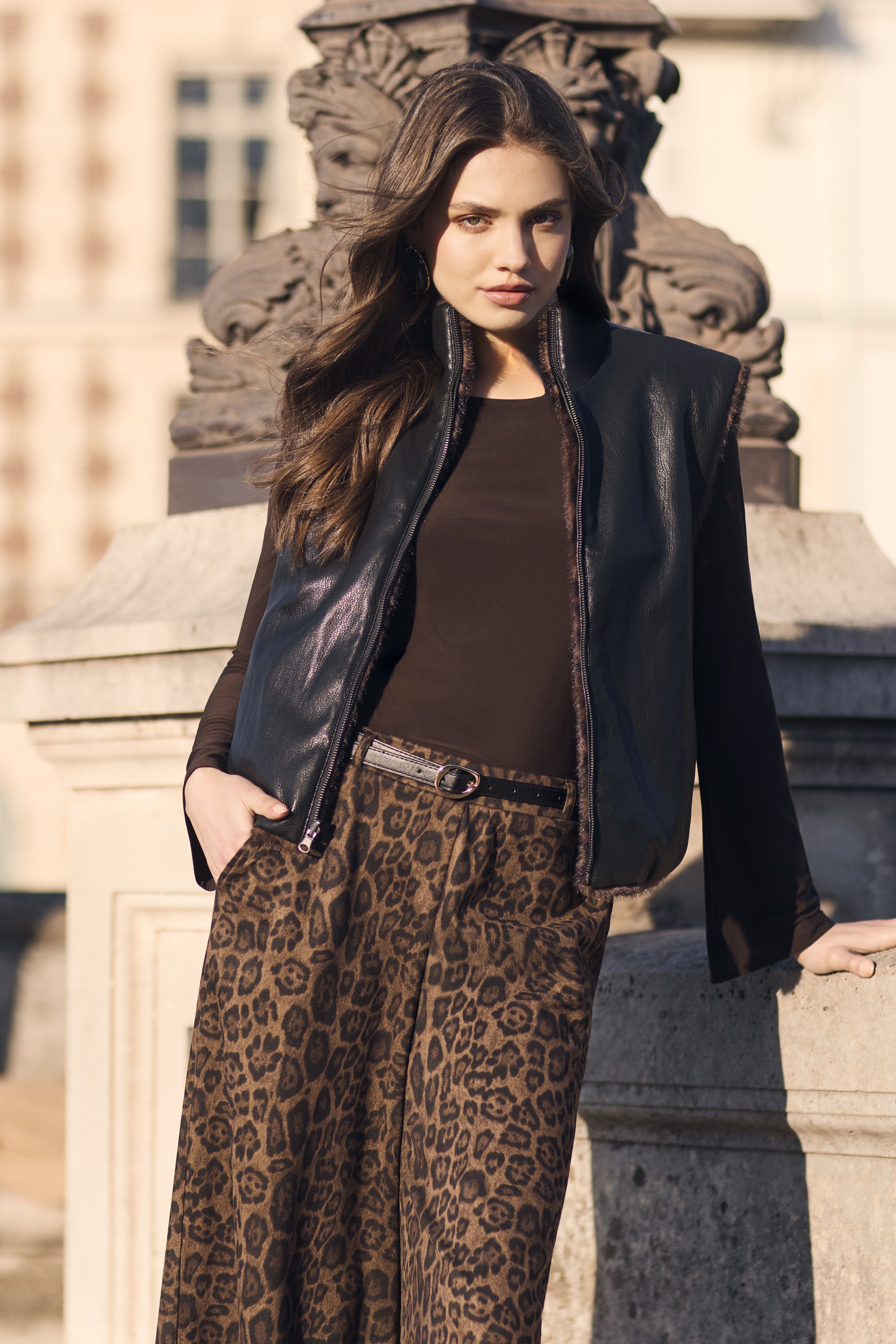 Faux Animal Fur Reversible Vest