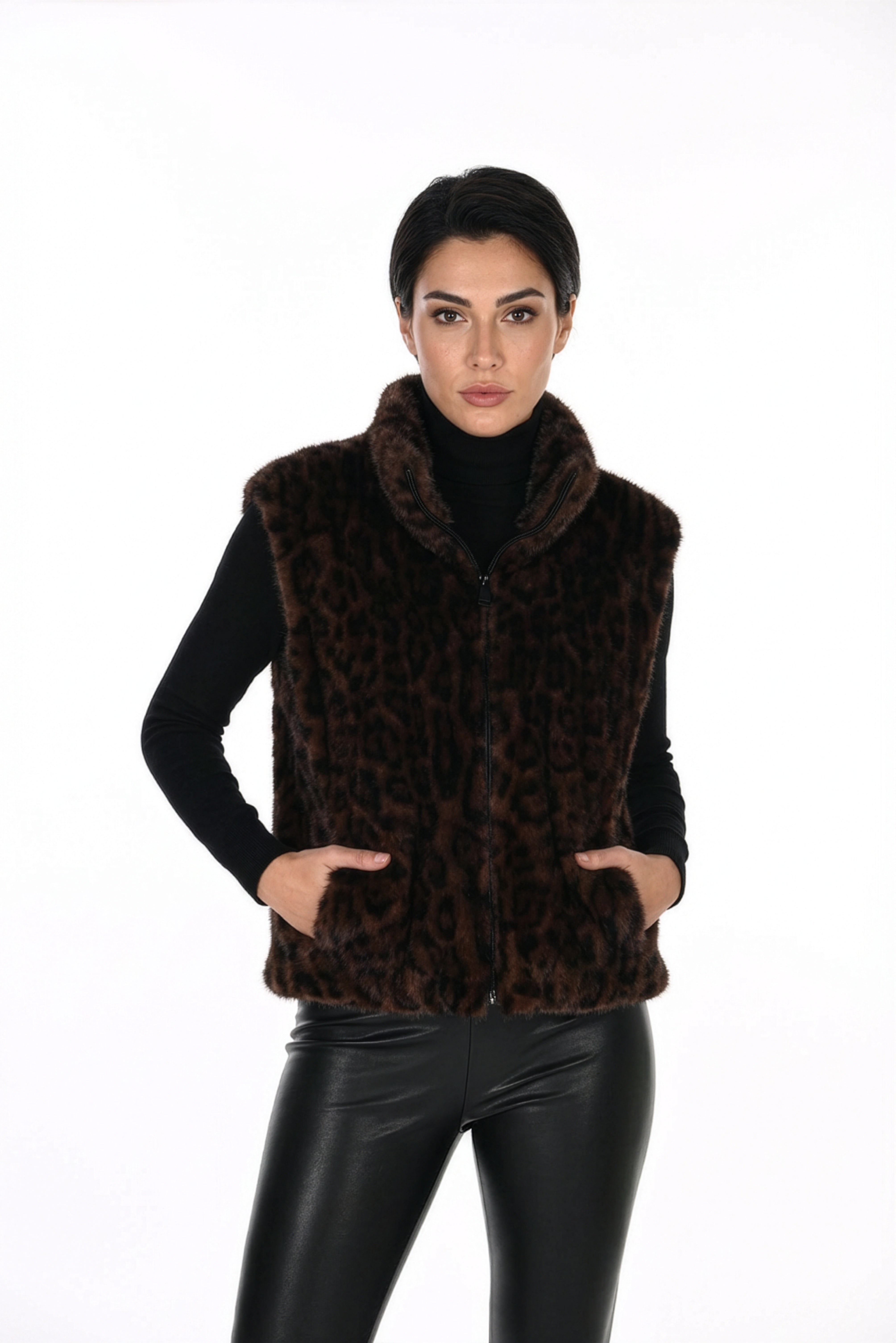 Faux Animal Fur Reversible Vest