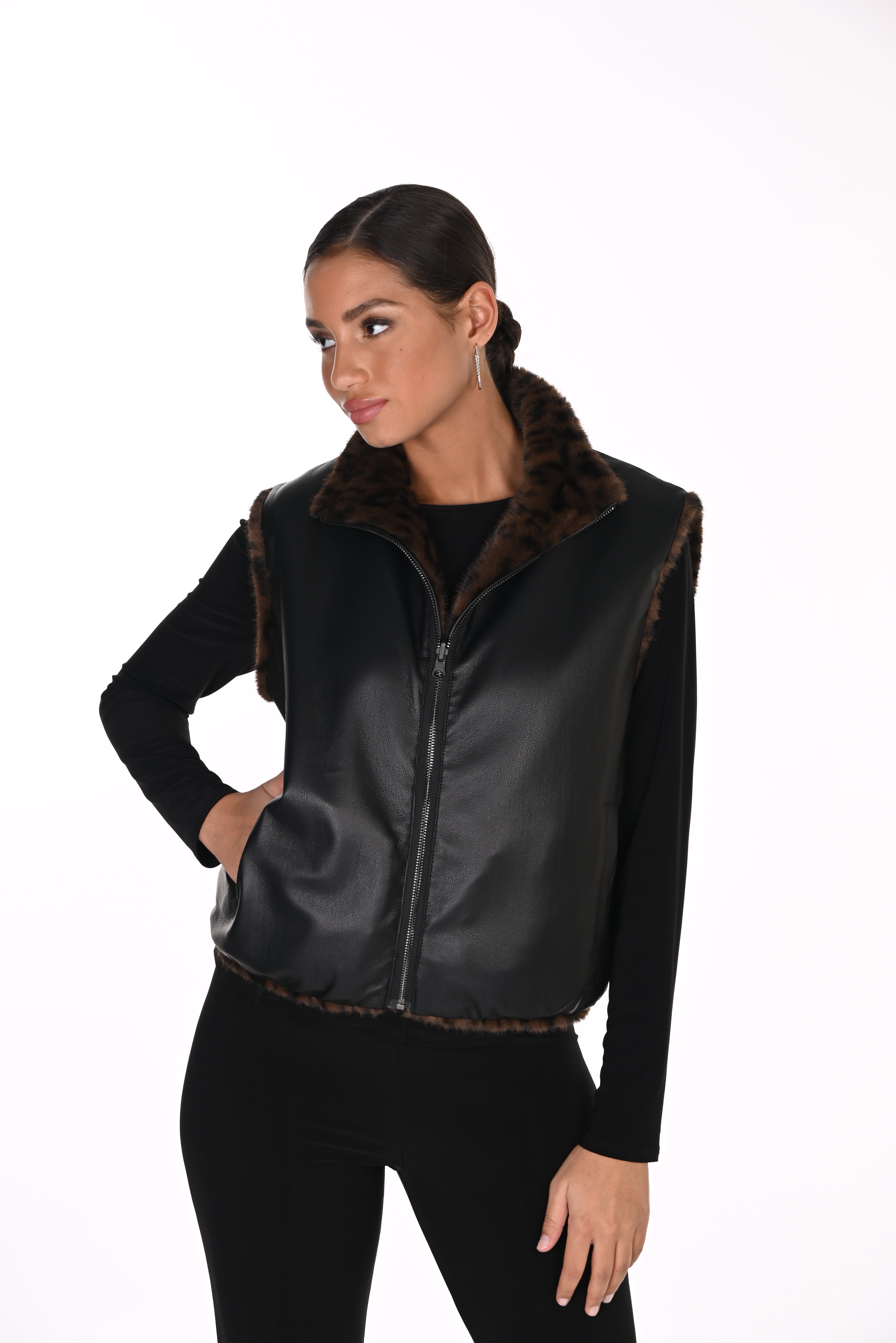Faux Animal Fur Reversible Vest