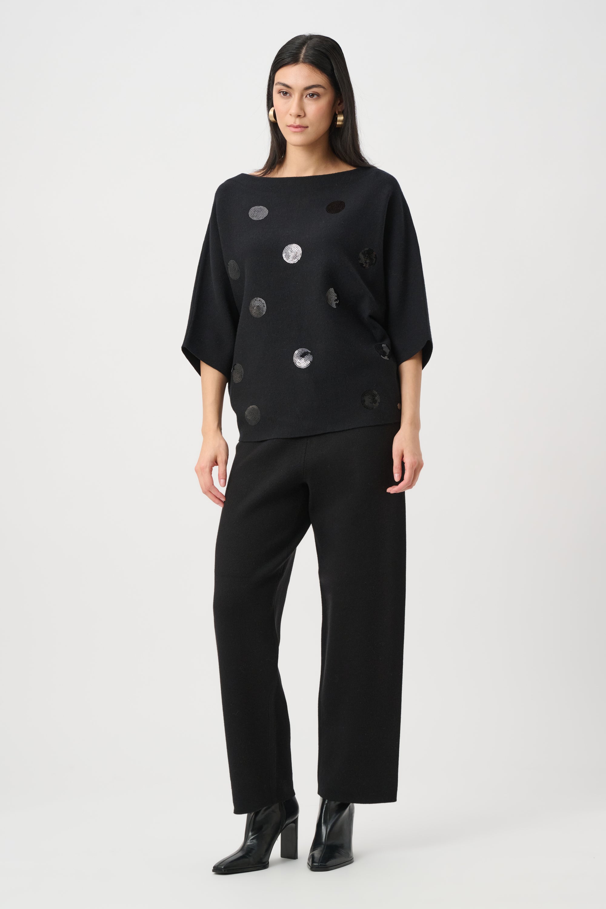 Circle Sequin Knit Top