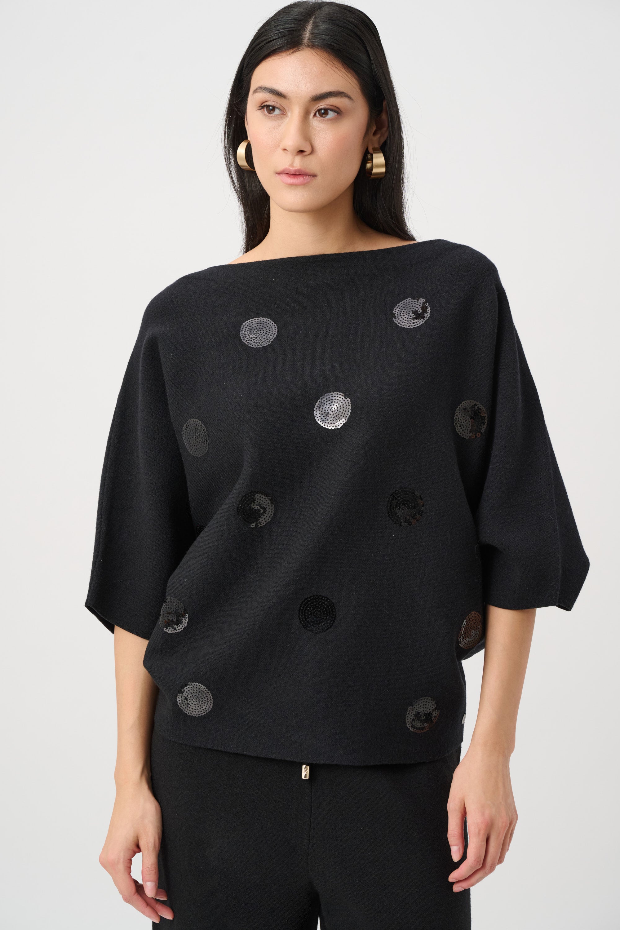 Circle Sequin Knit Top