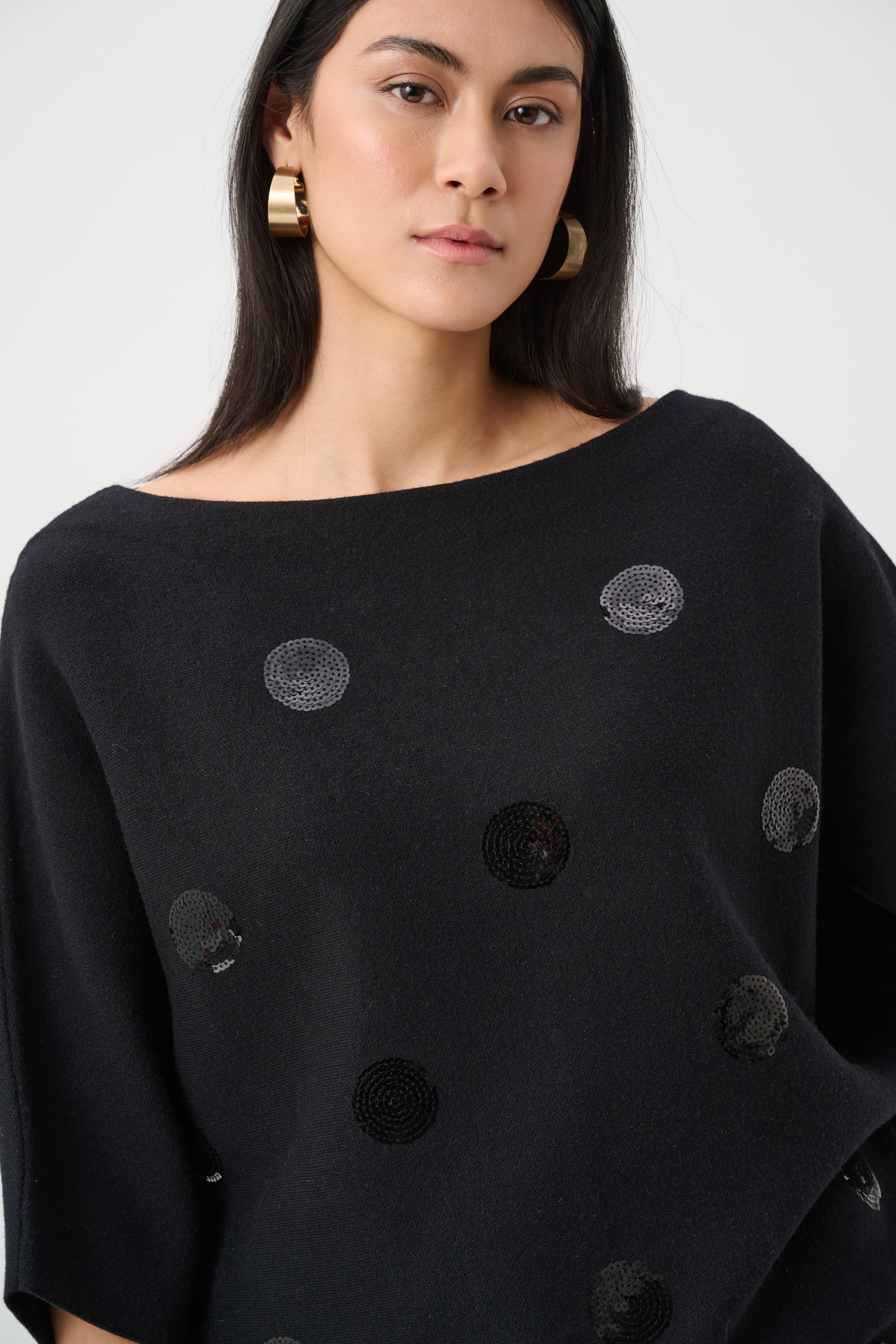 Circle Sequin Knit Top