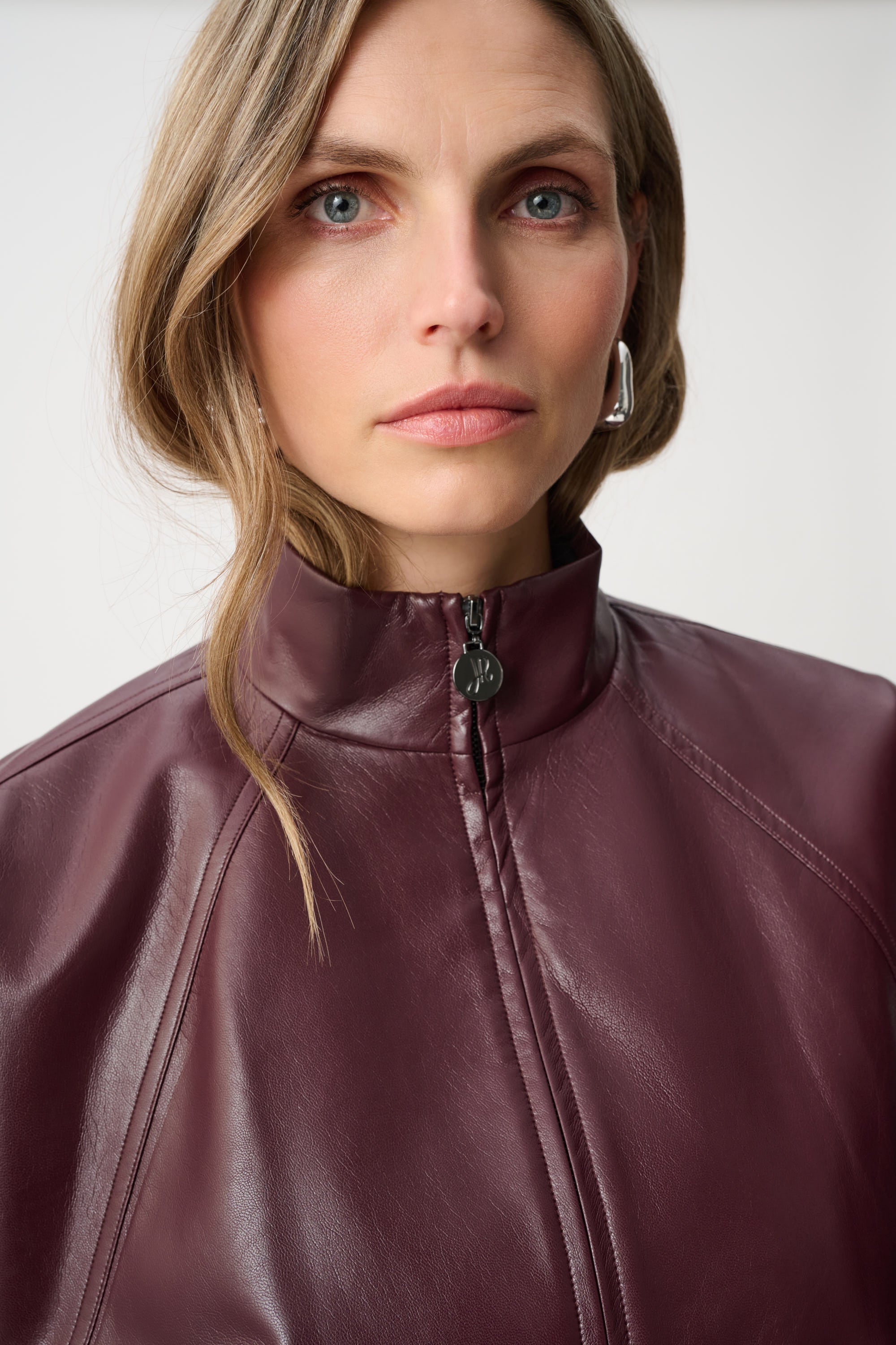 Faux Leather Bomber Jacket