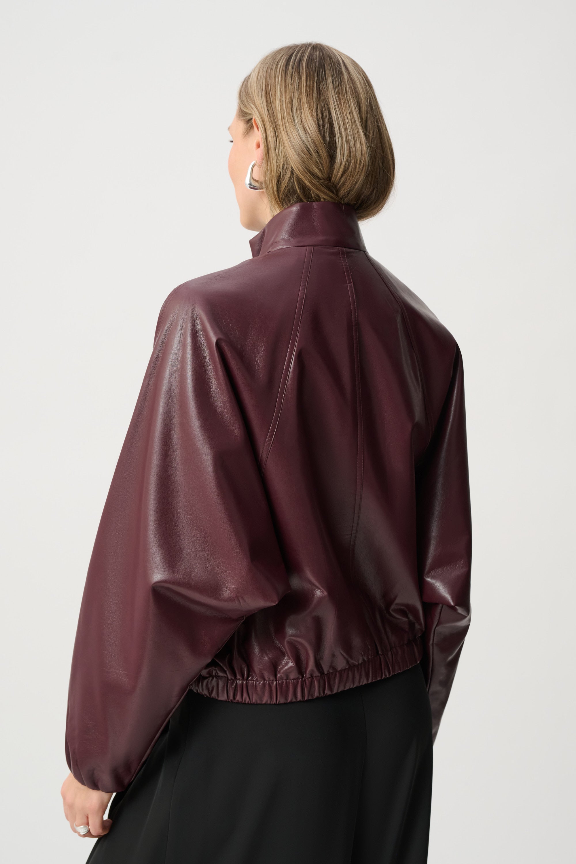 Faux Leather Bomber Jacket