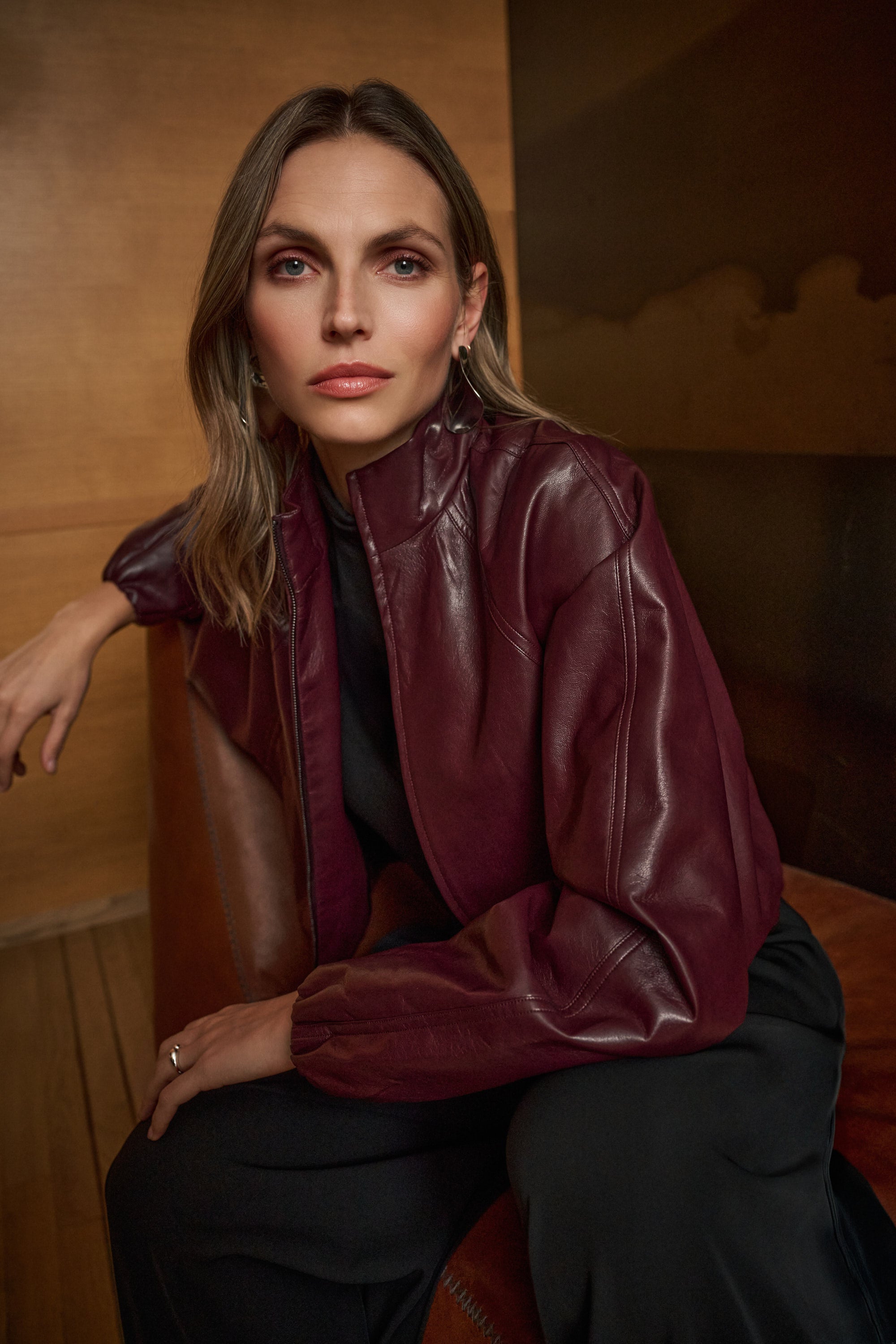 Faux Leather Bomber Jacket