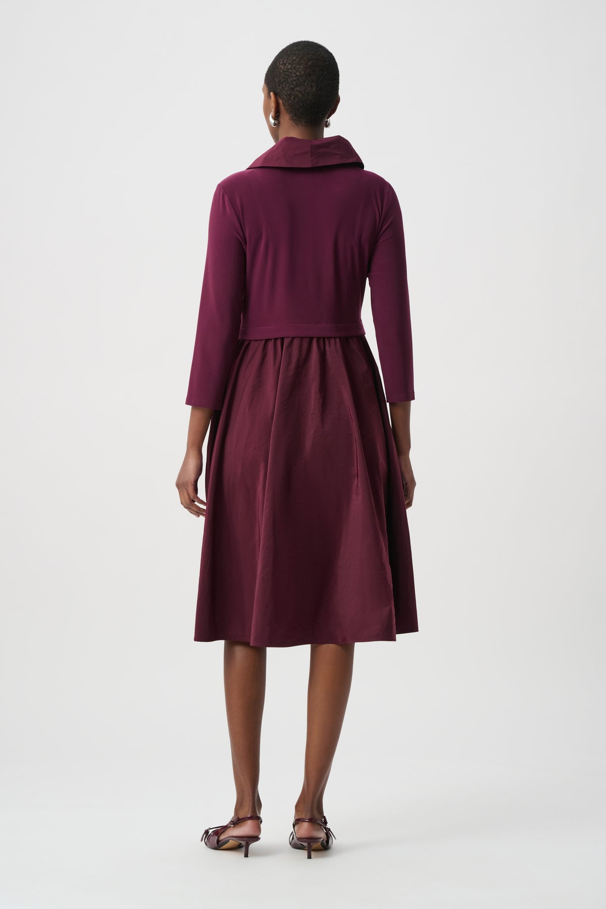 Cowl Neck Taffeta Dress