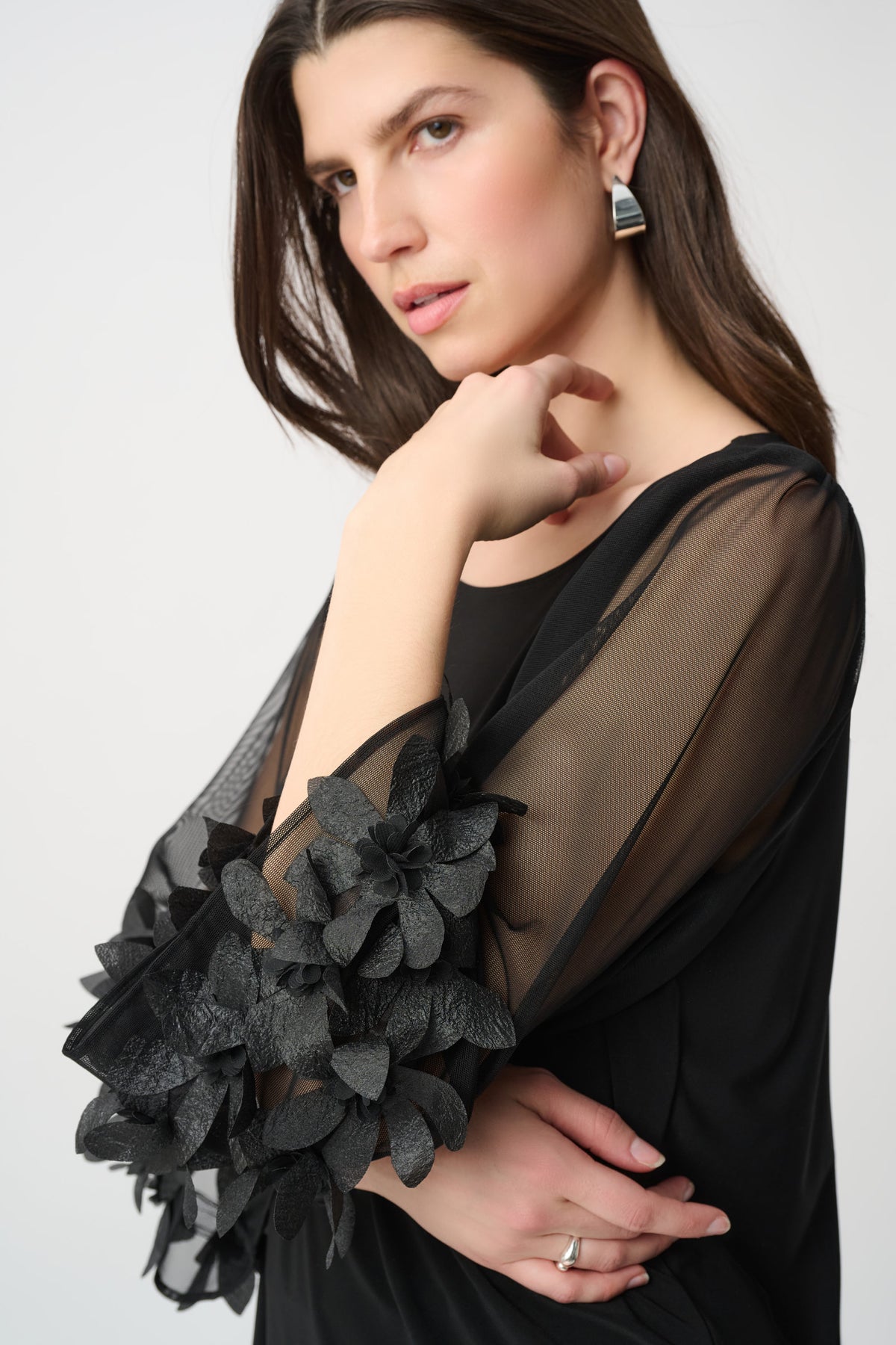 Flower Applique Bell Sleeve Top