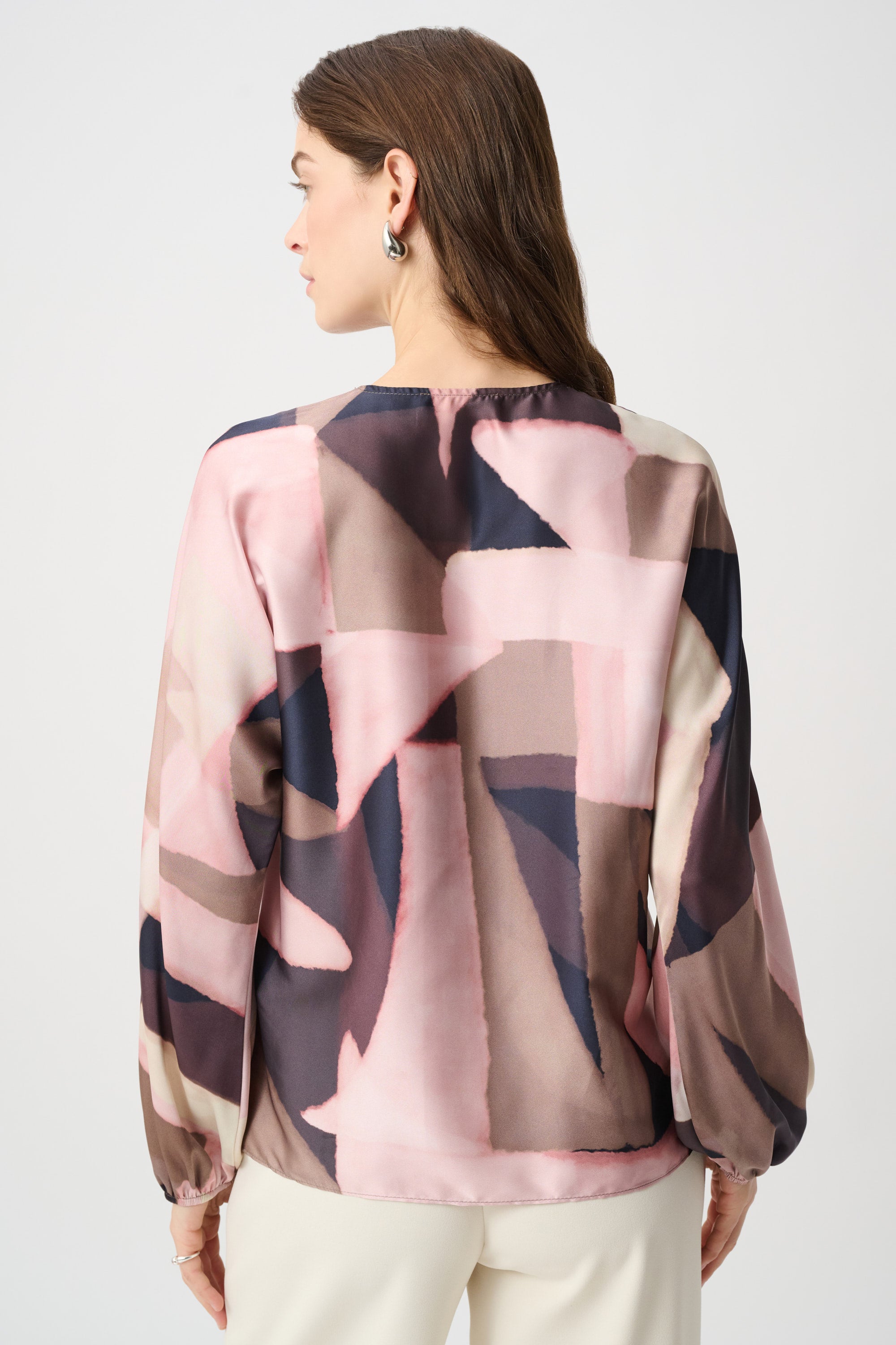 Geometric Print Satin Top