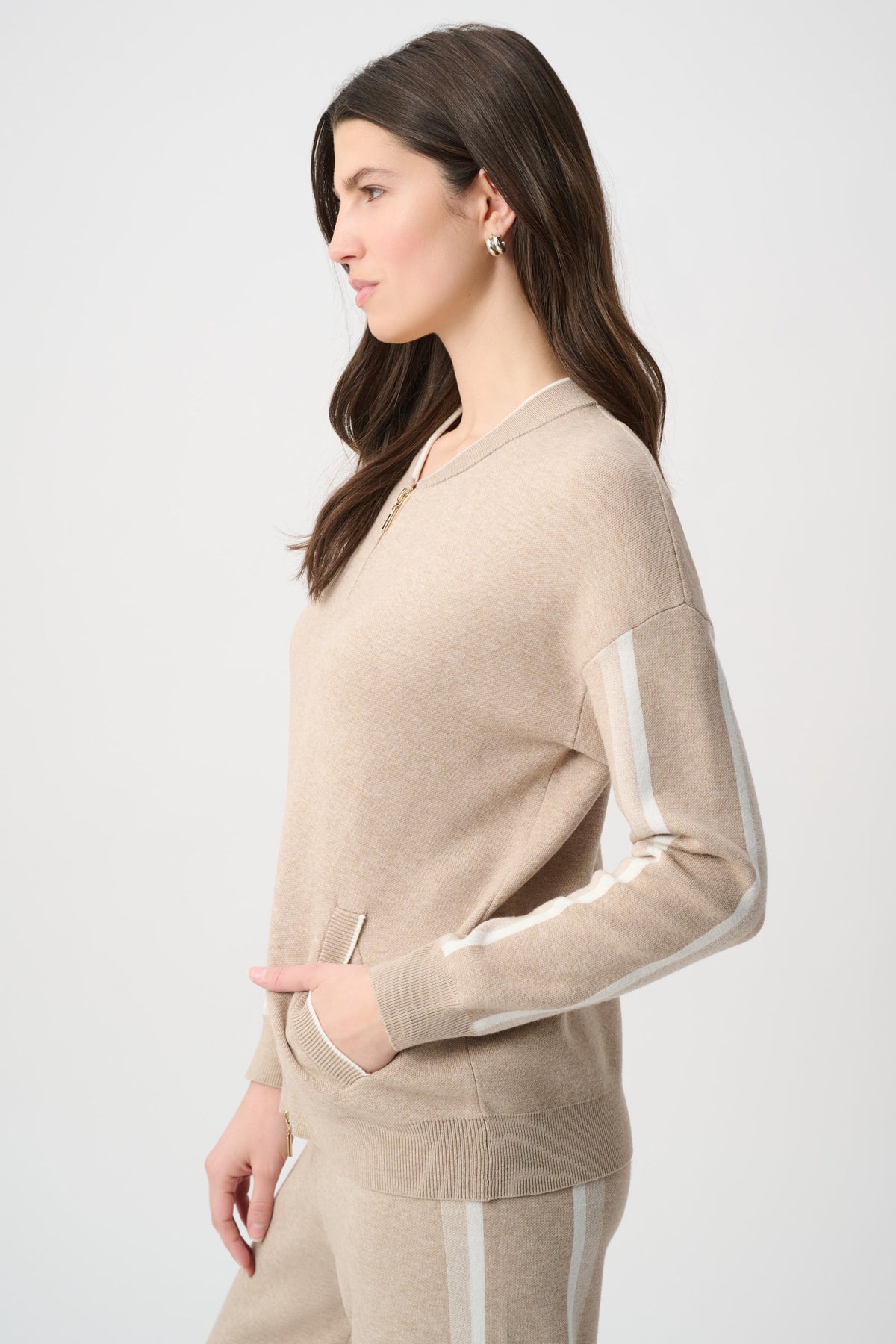Zip Front Knit Baseball Jacket