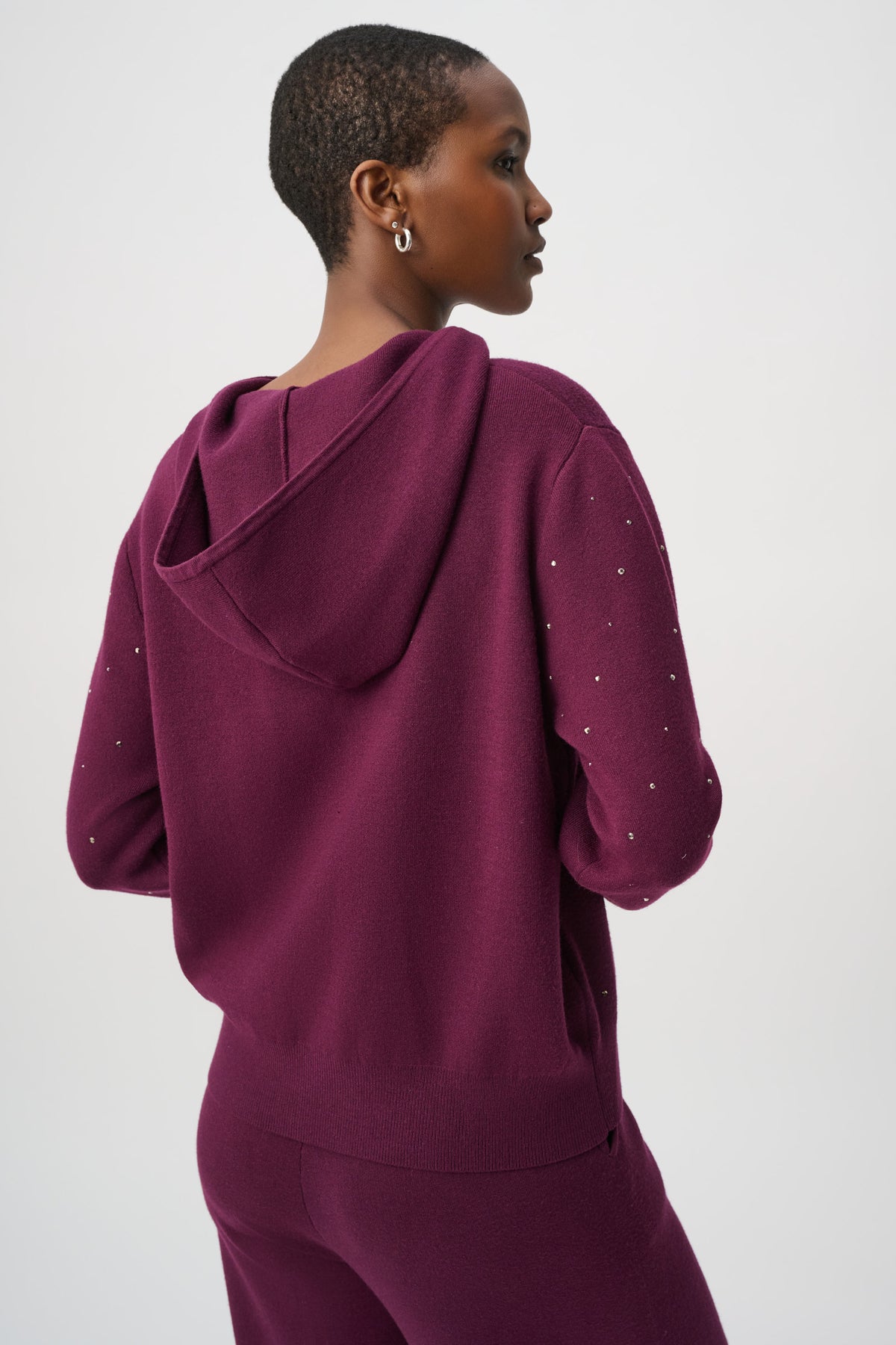 Hooded Stud Knit Top