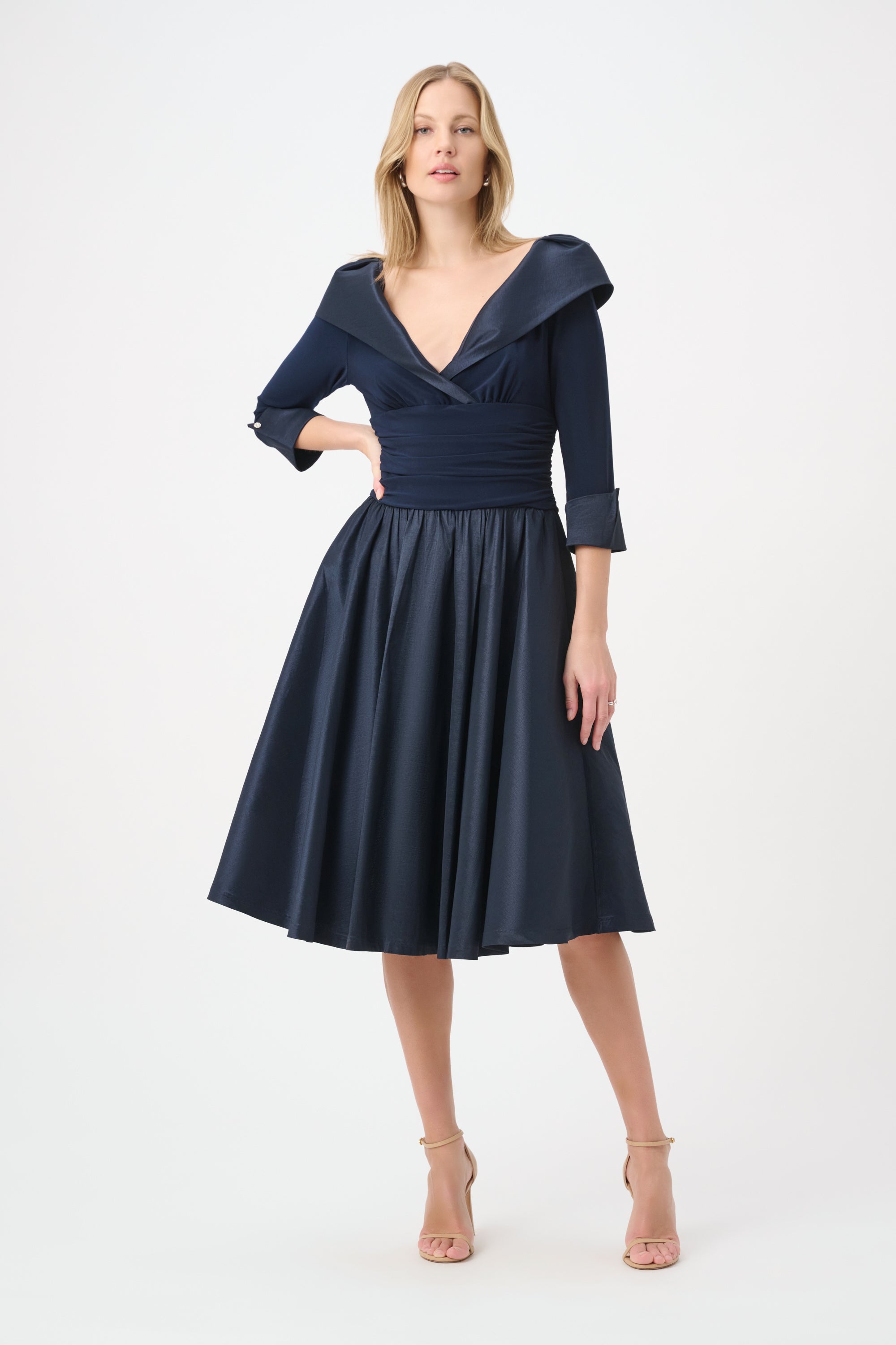 Taffeta Off-the-Shoulder Dress