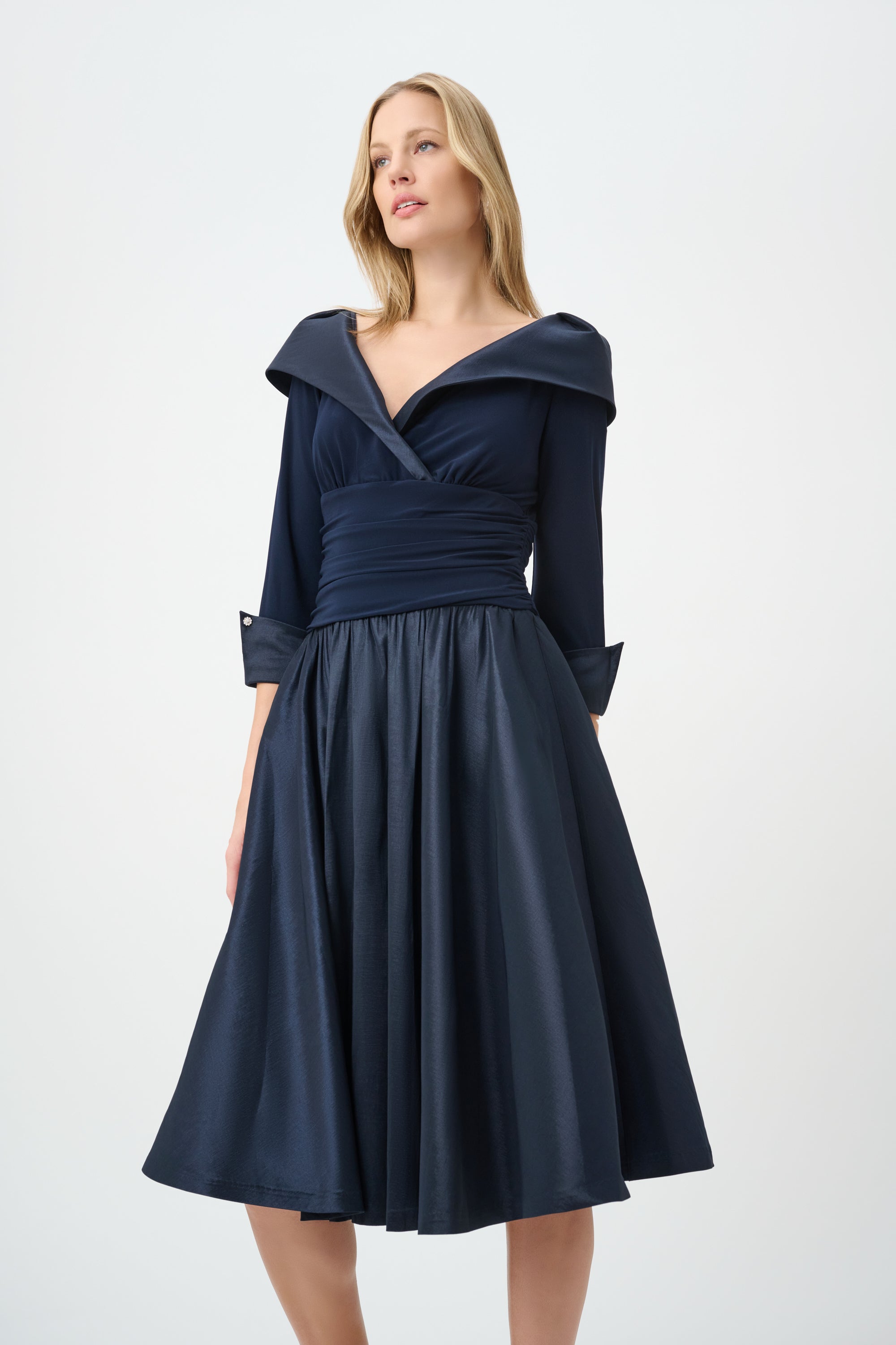 Taffeta Off-the-Shoulder Dress