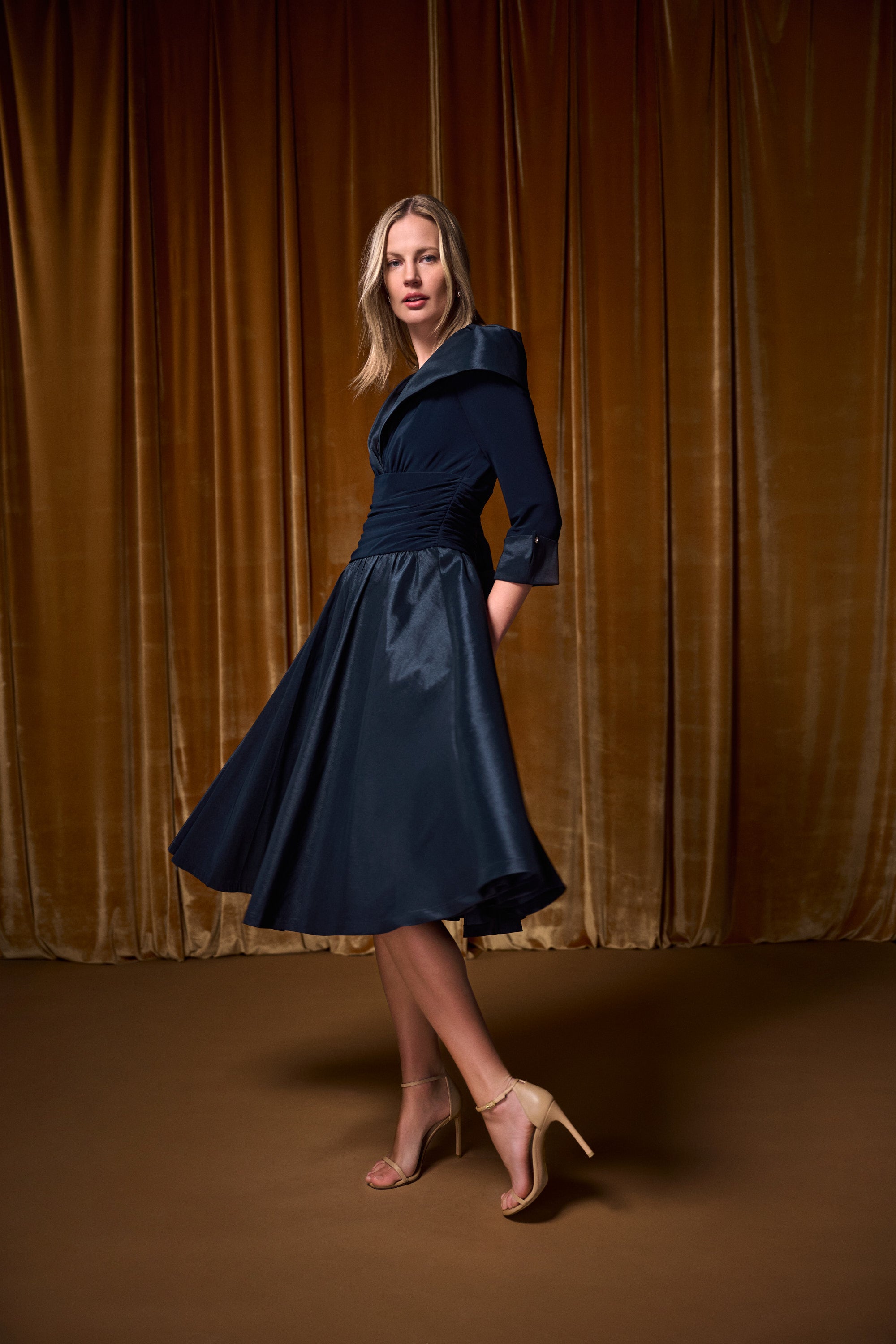 Taffeta Off-the-Shoulder Dress