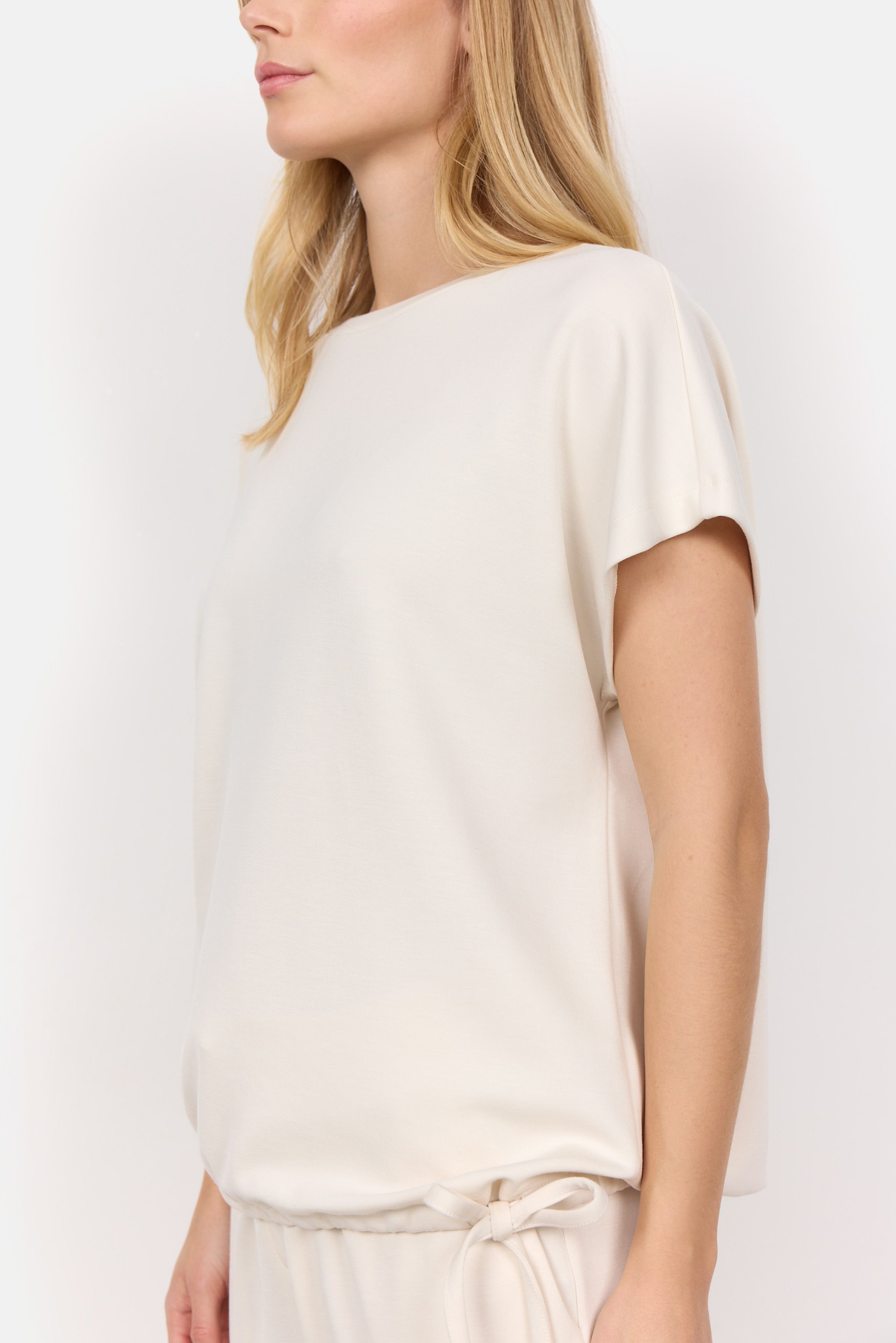 Side Tie Crew Neck Top