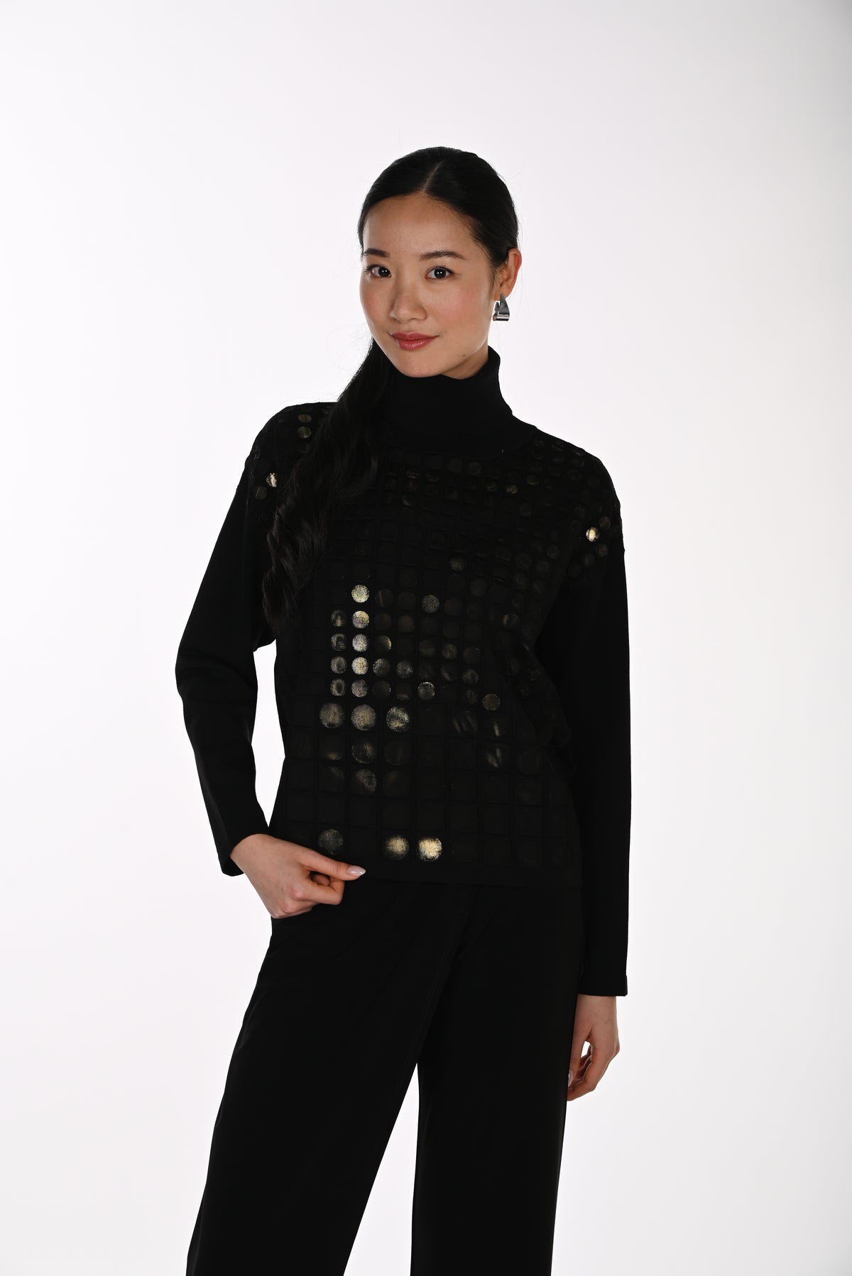 Paillette Turtle Neck Sweater
