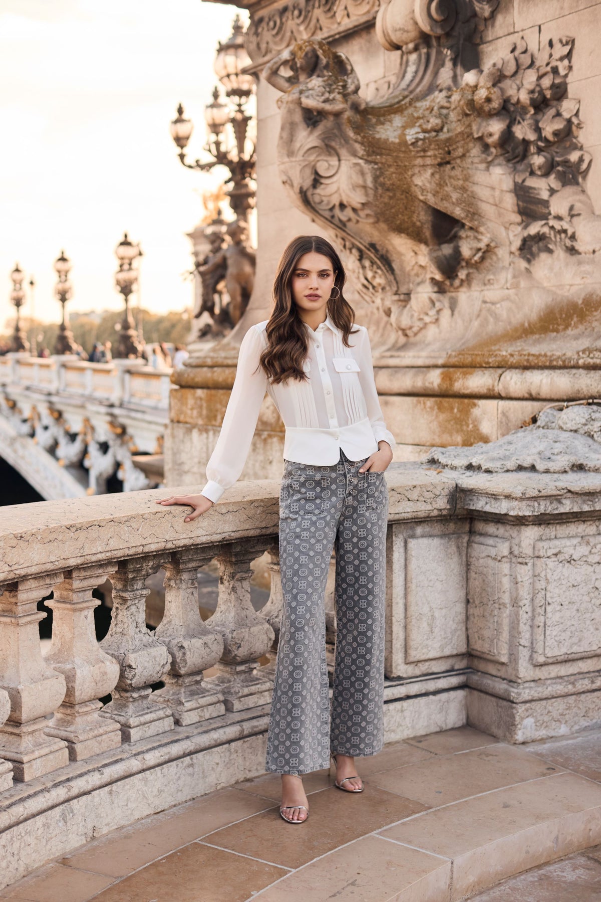 Tuck Front Peplum Blouse