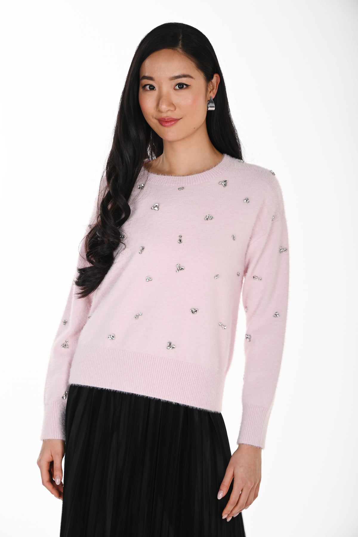 Crystal Scoop Neck Sweater