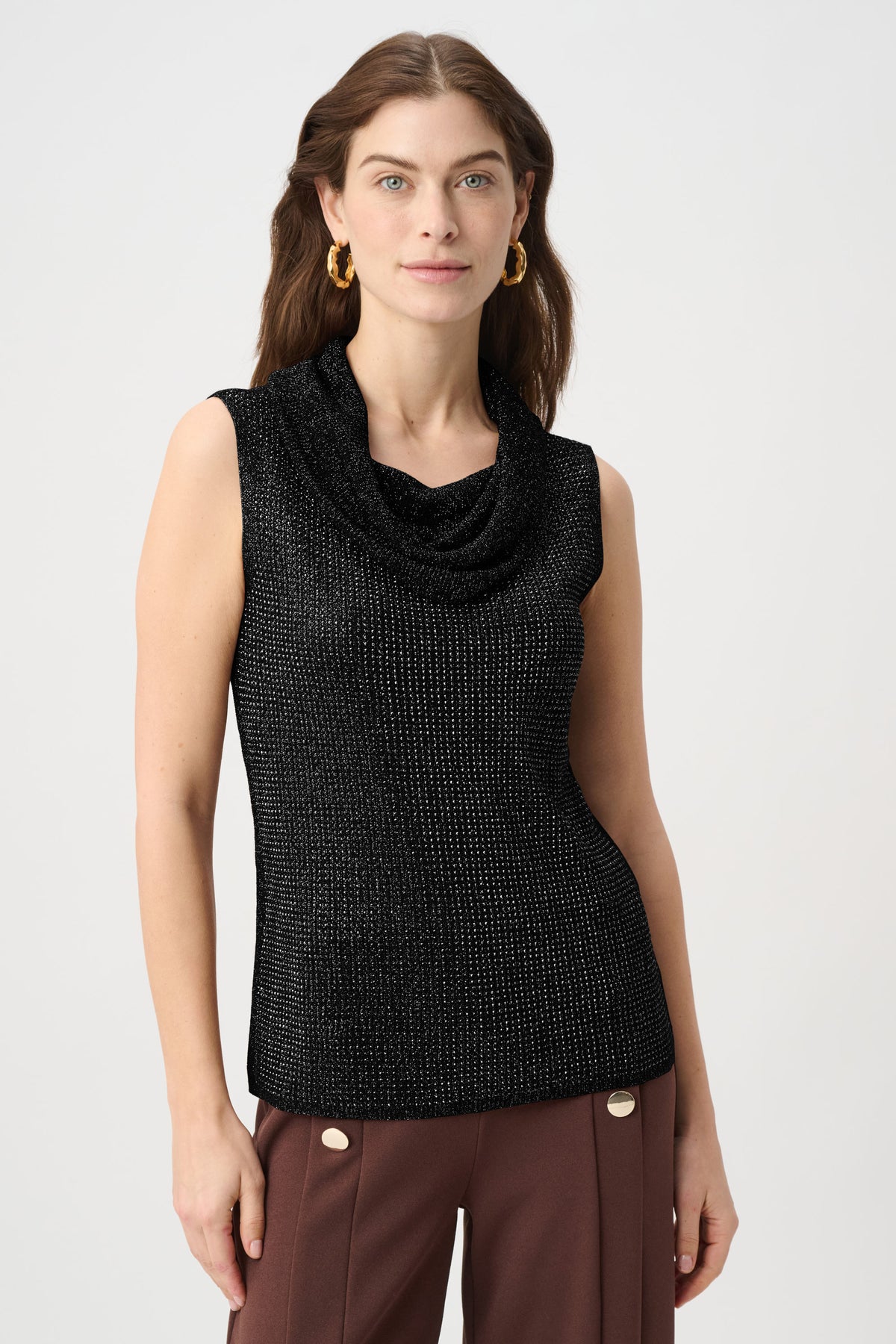 Cowl Neck Lurex Top