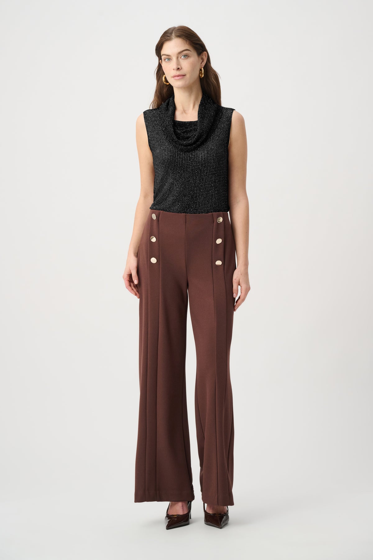 Cowl Neck Lurex Top