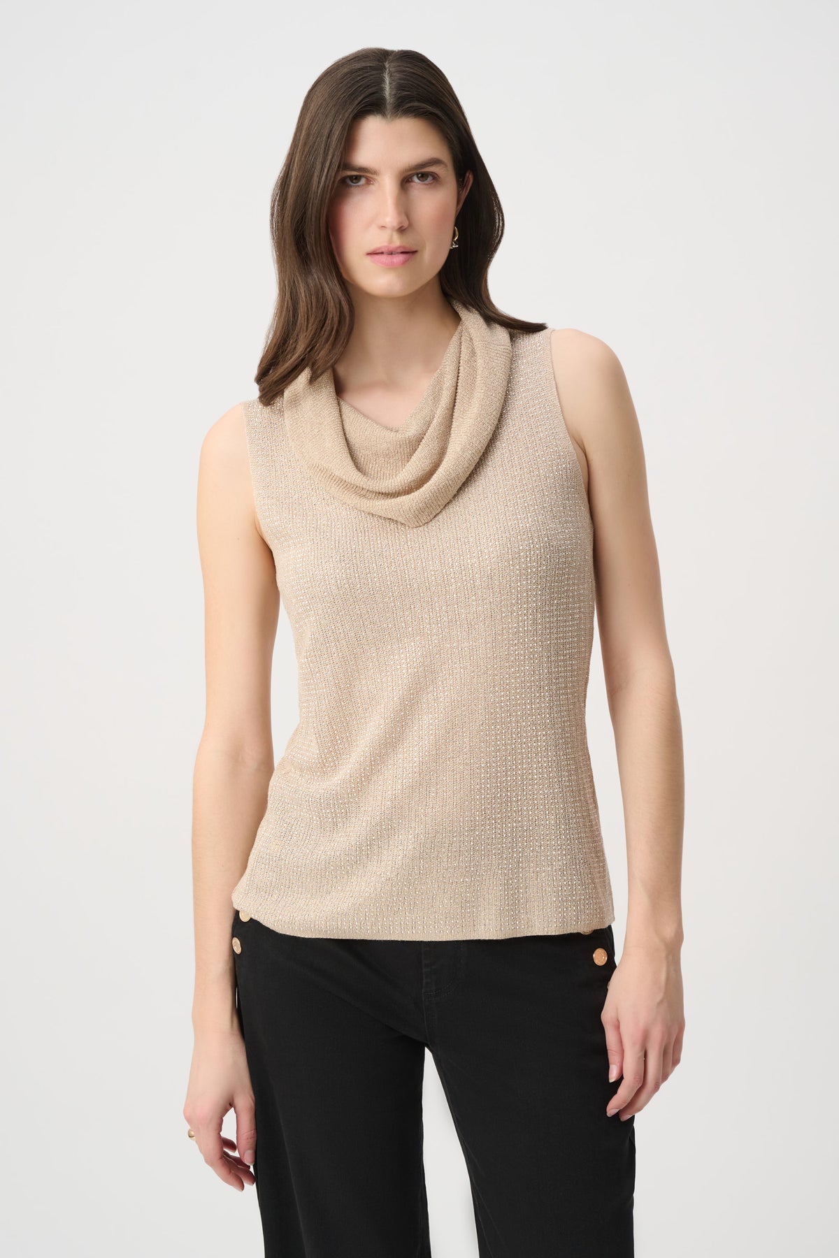 Cowl Neck Lurex Top