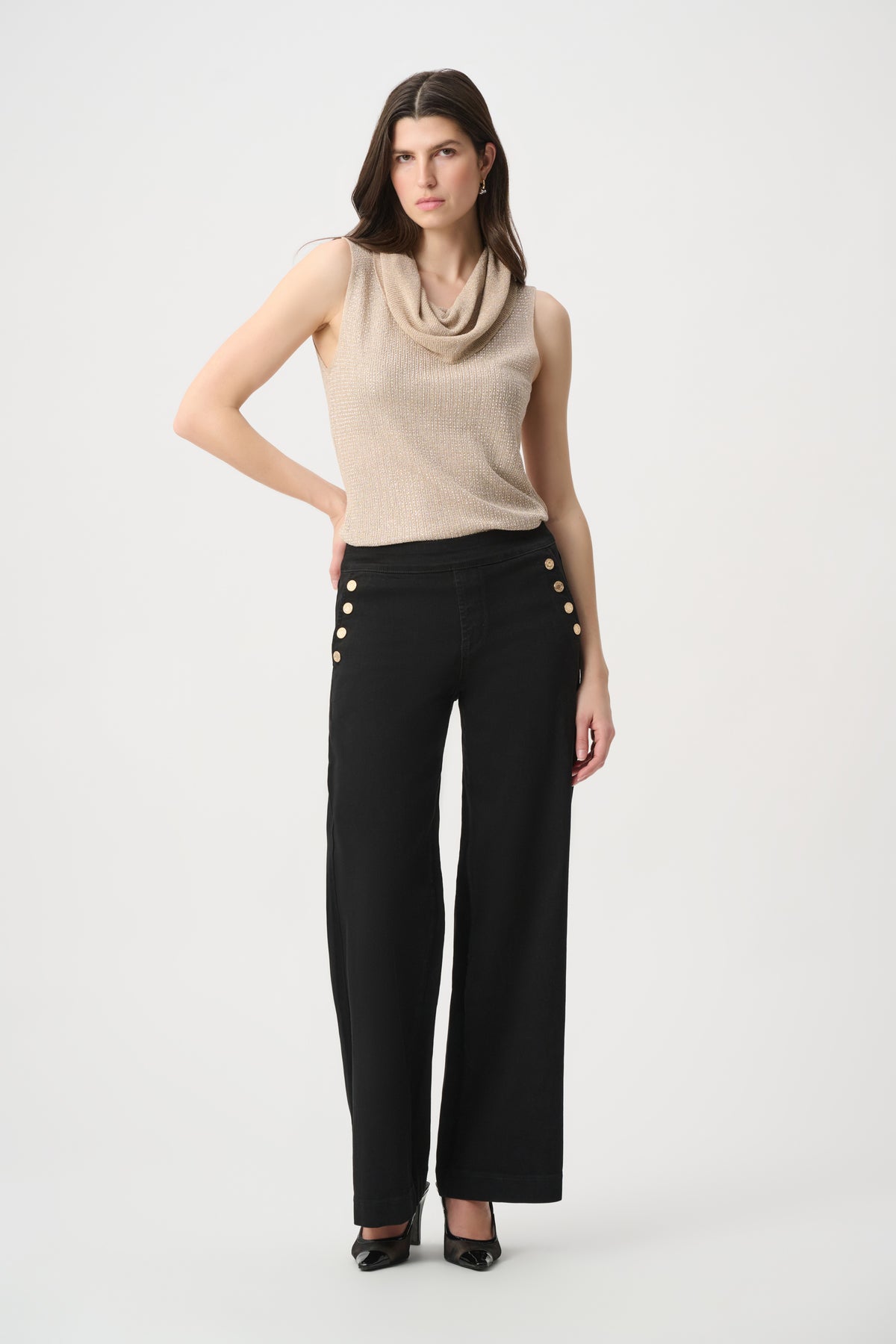 Cowl Neck Lurex Top