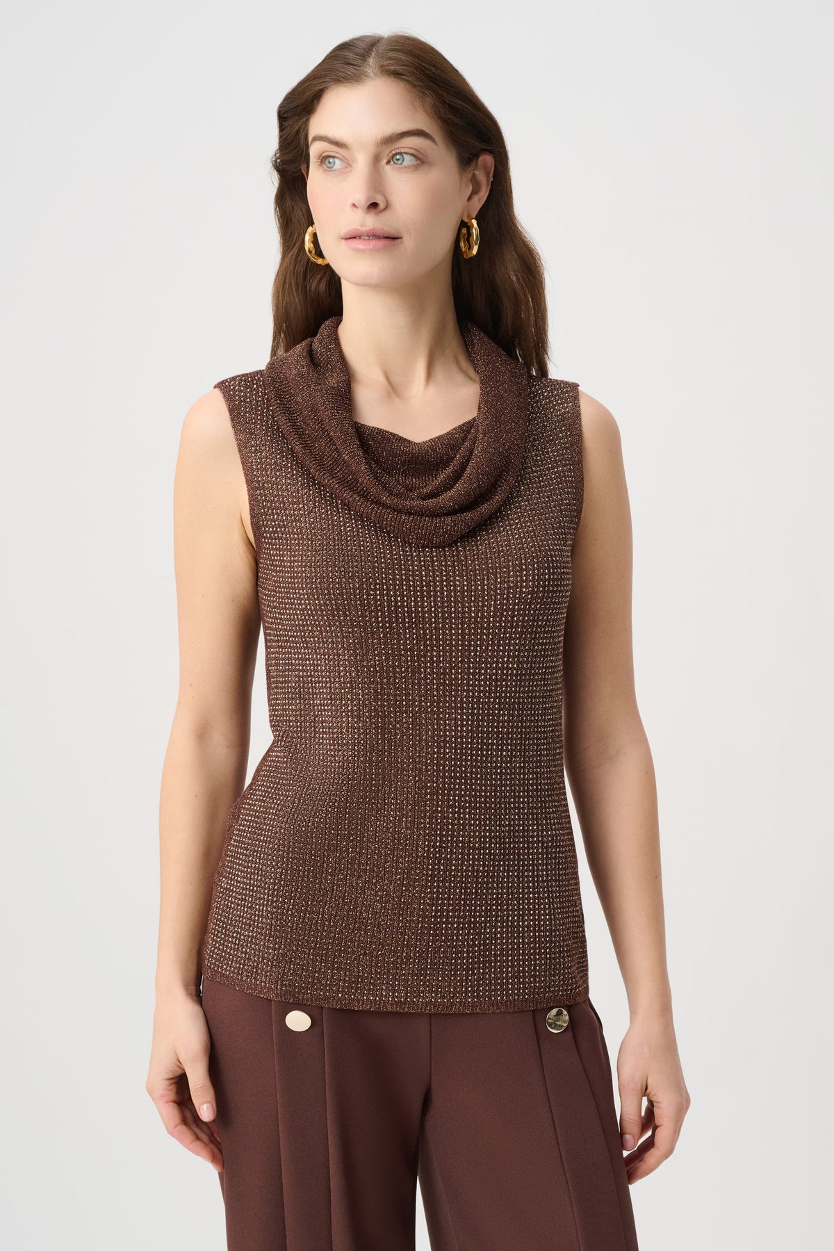 Cowl Neck Lurex Top