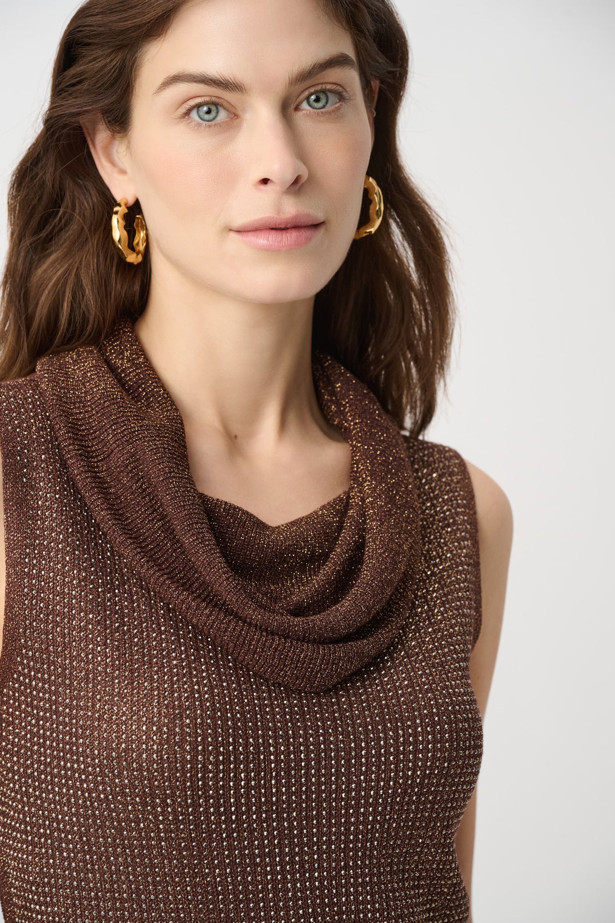Cowl Neck Lurex Top