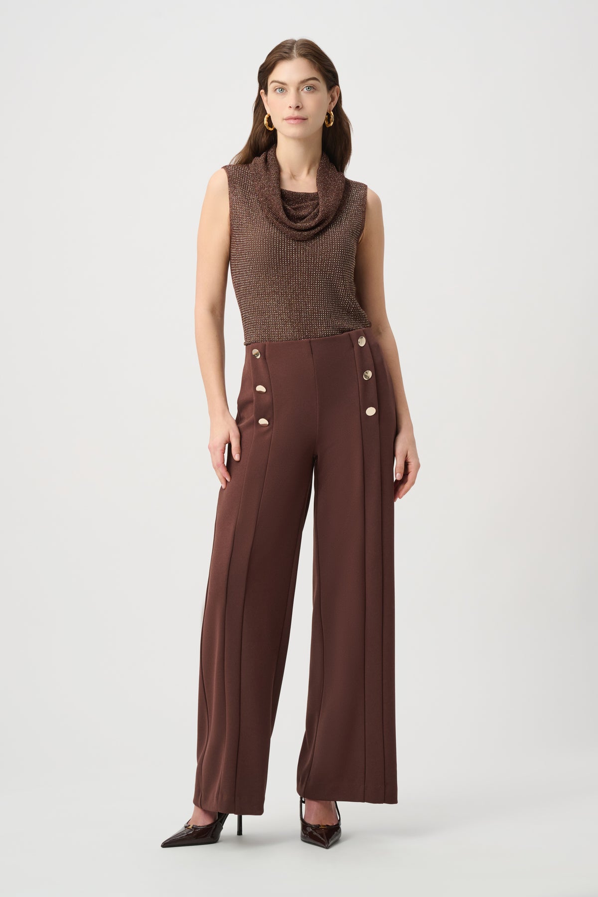 Cowl Neck Lurex Top