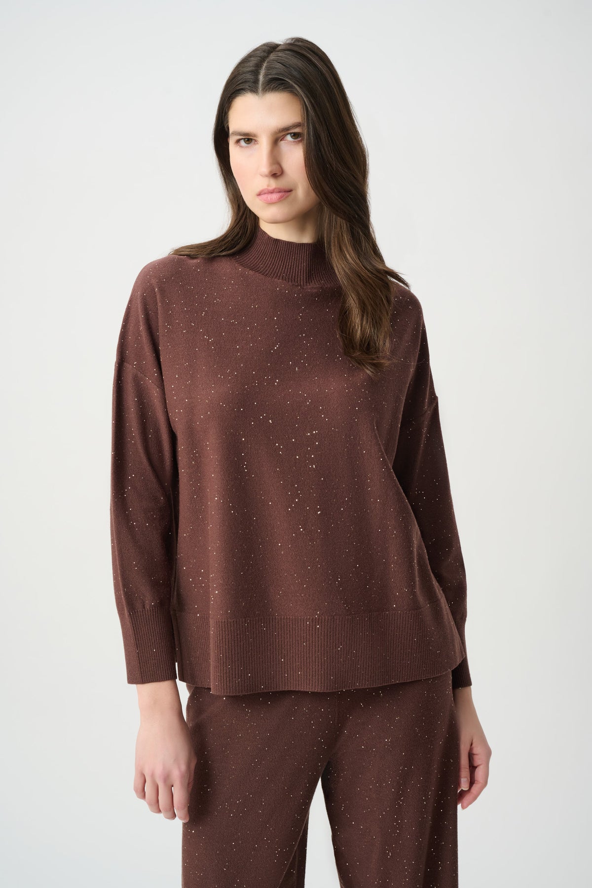 Mock Neck Sequin Sweater