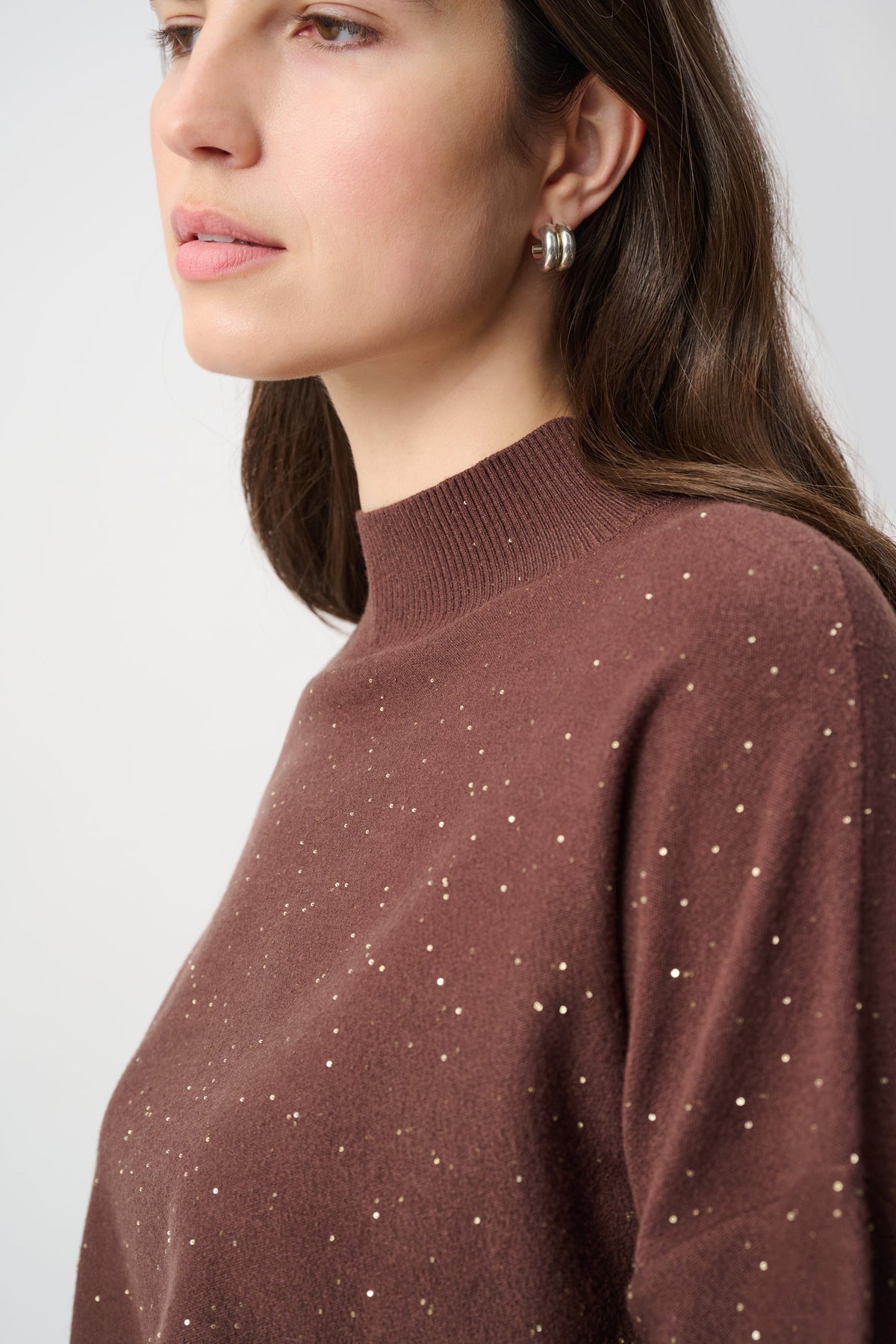 Mock Neck Sequin Sweater