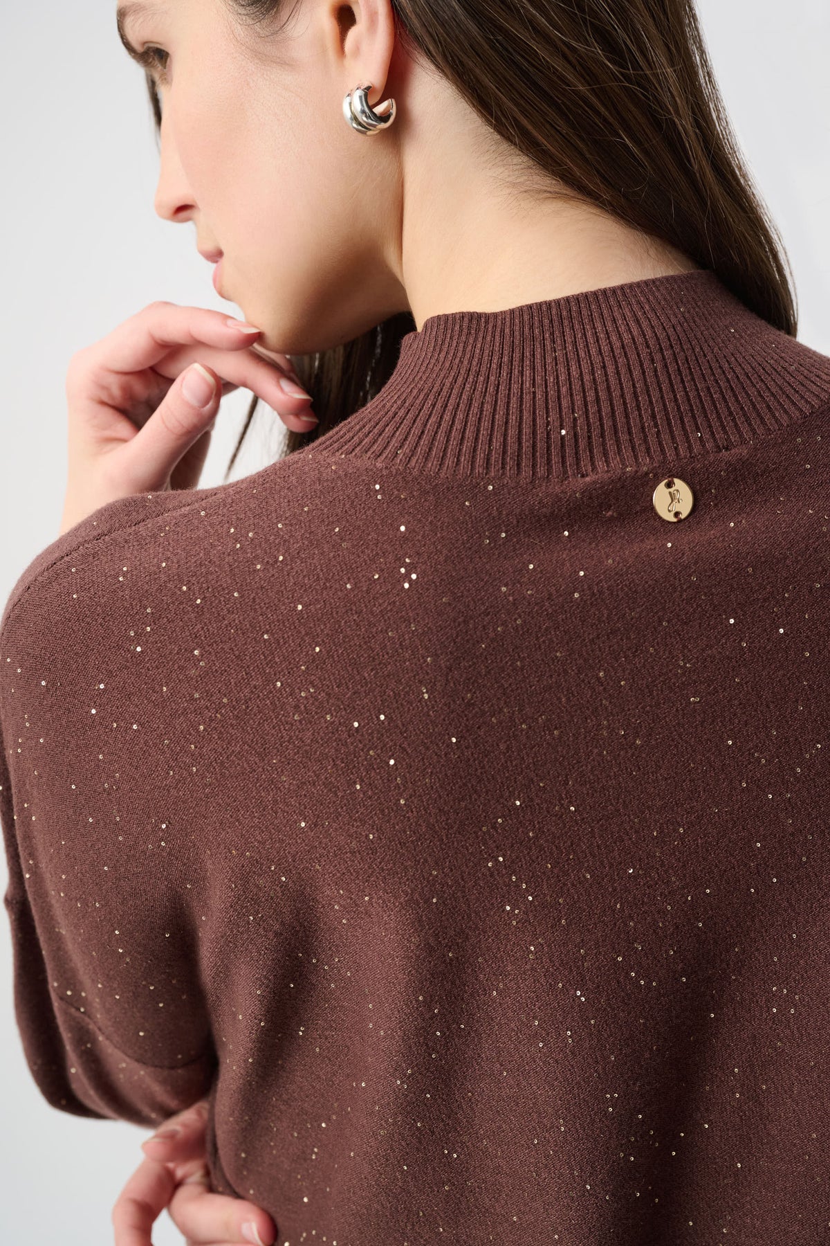 Mock Neck Sequin Sweater