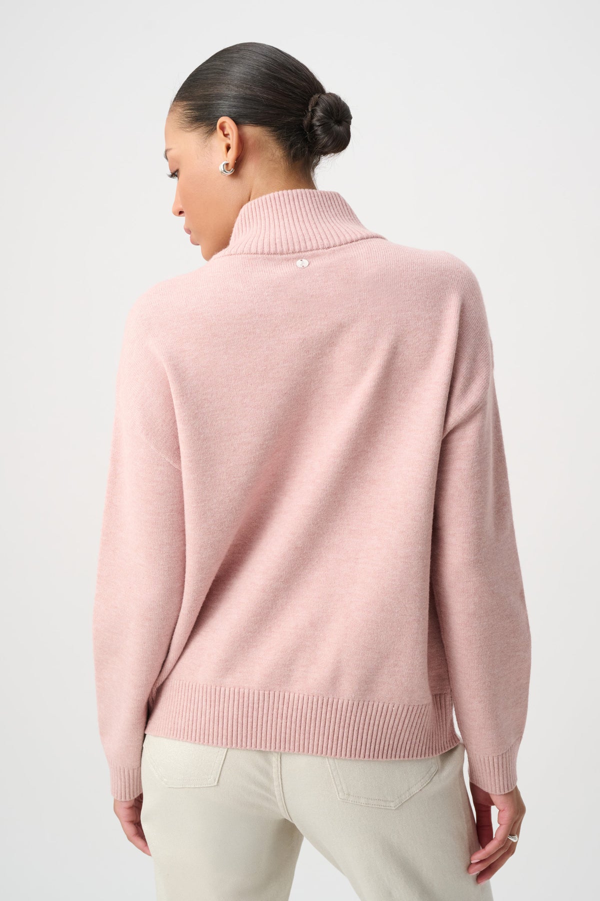 Turtle Neck Stud Trim Sweater