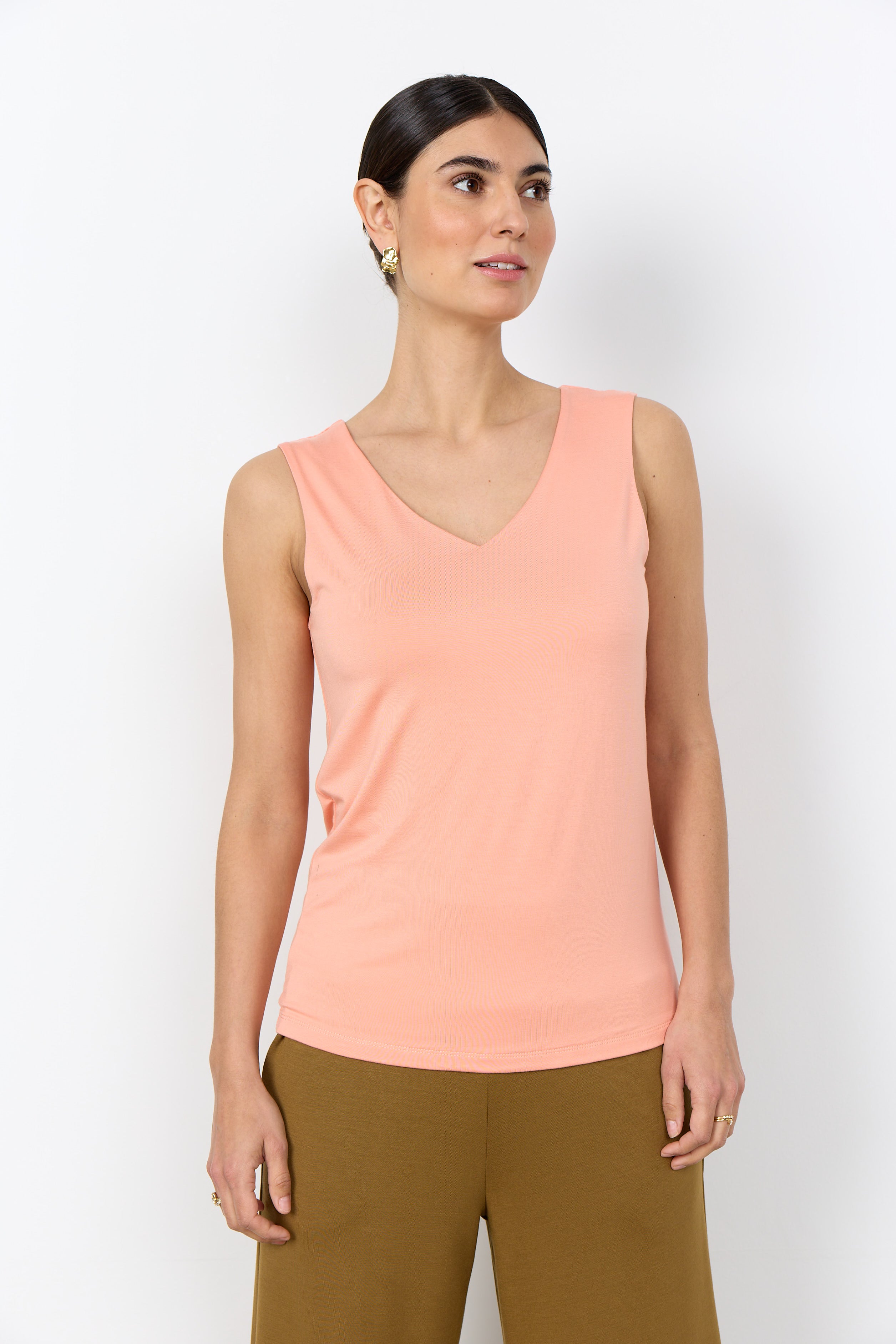 Sleeveless V-neck Jersey Top