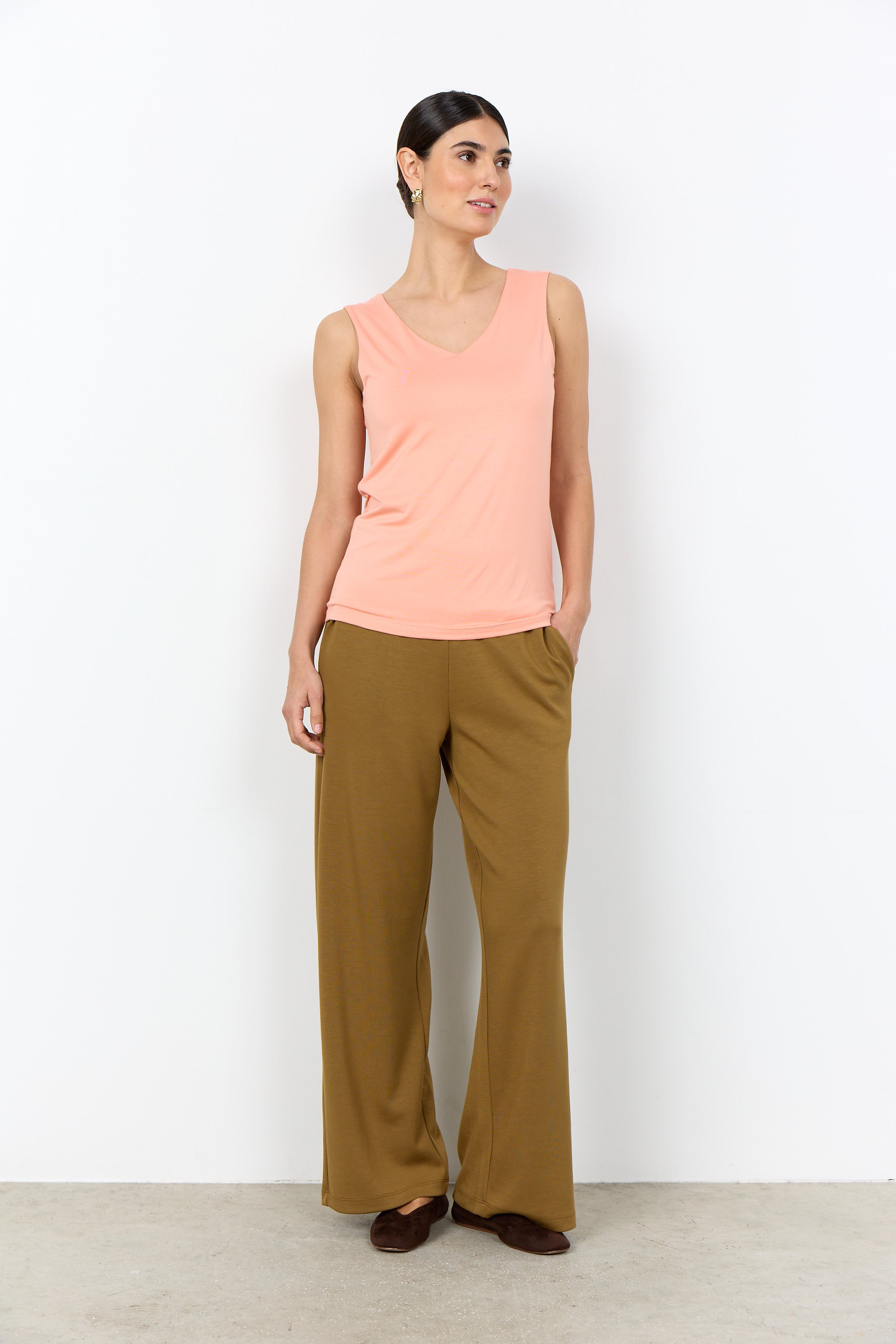 Sleeveless V-neck Jersey Top