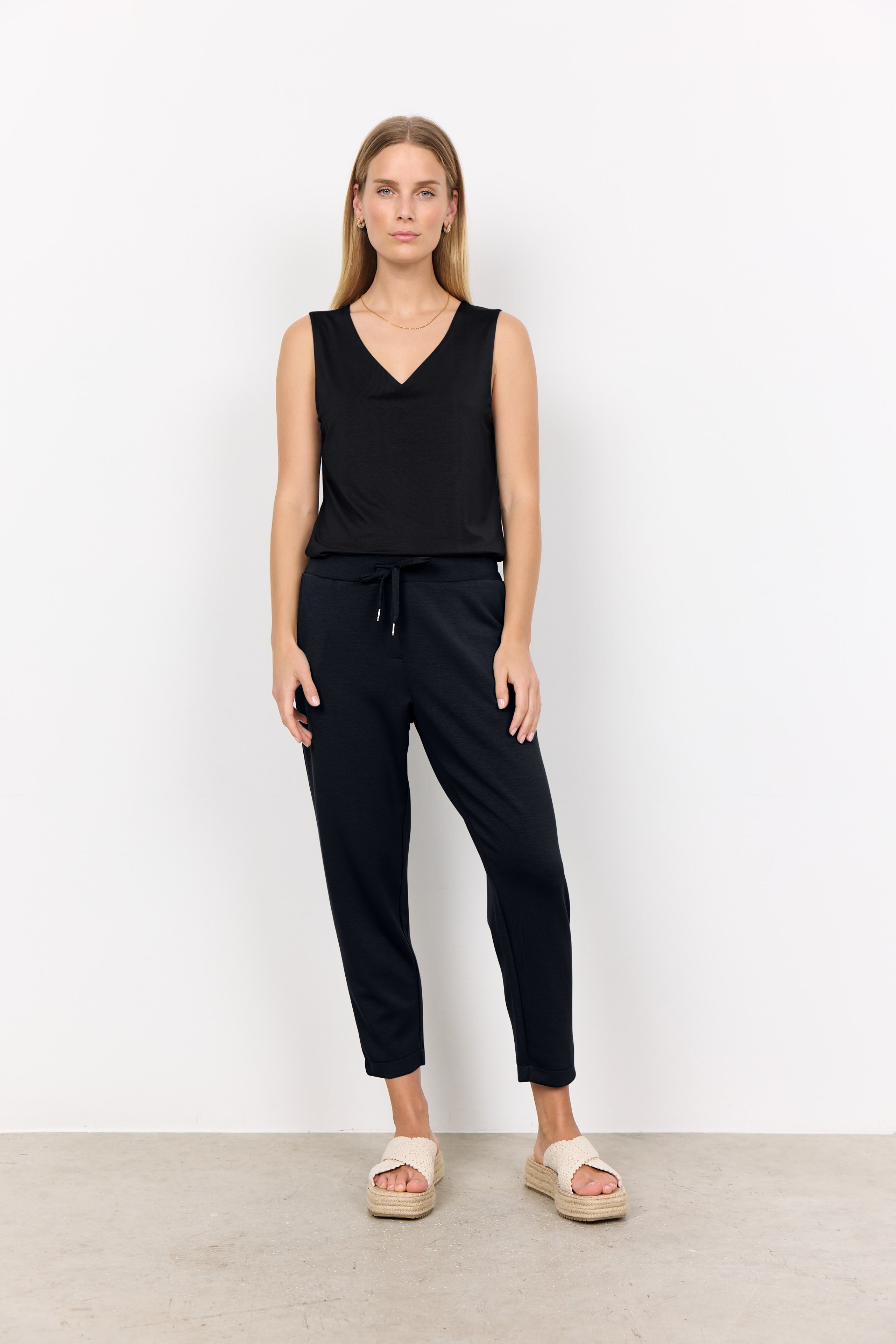Sleeveless V-neck Jersey Top