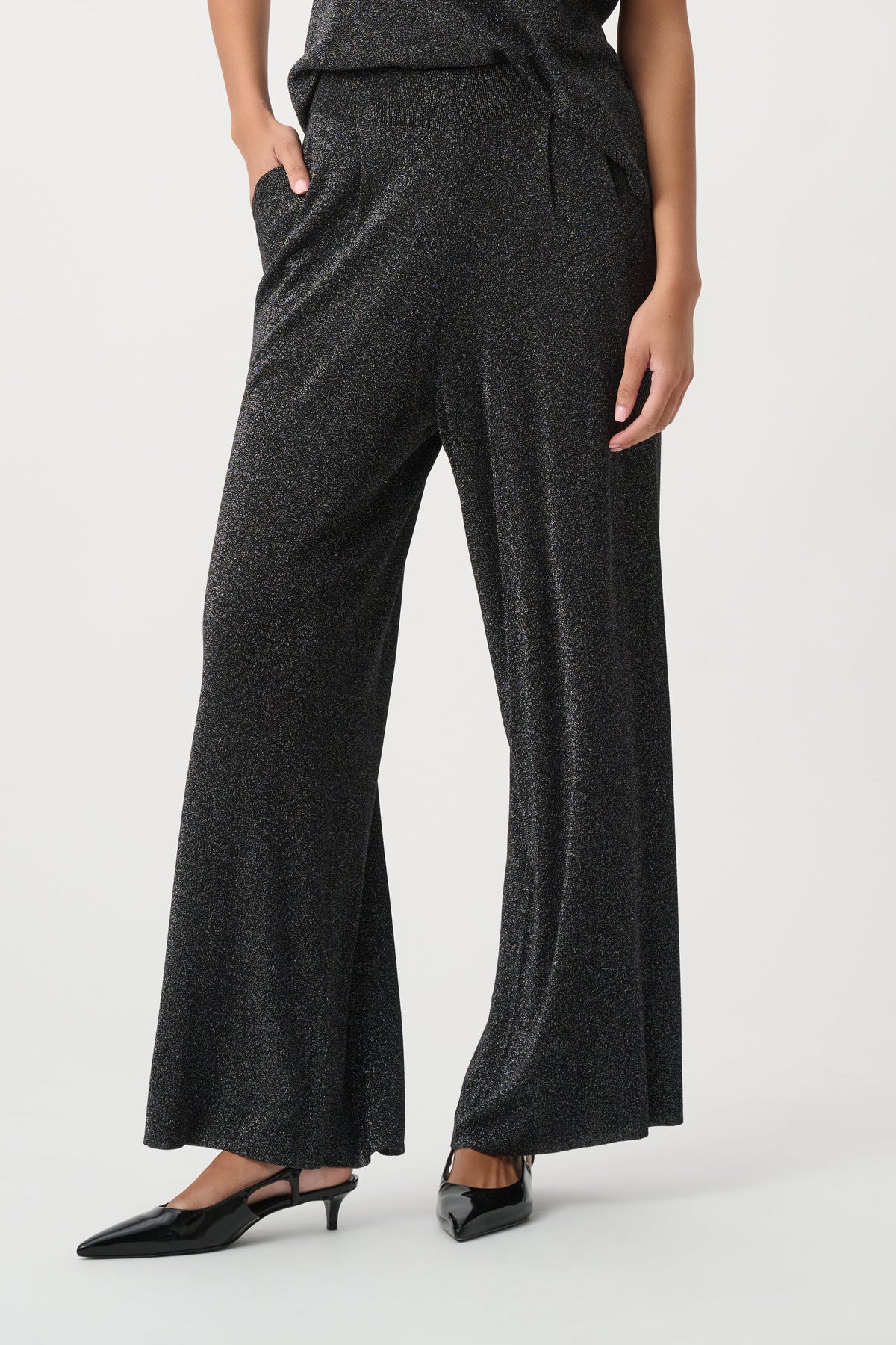 Wide Leg Lurex Pant