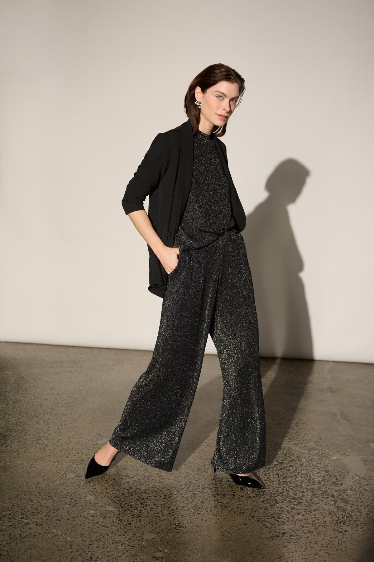 Wide Leg Lurex Pant